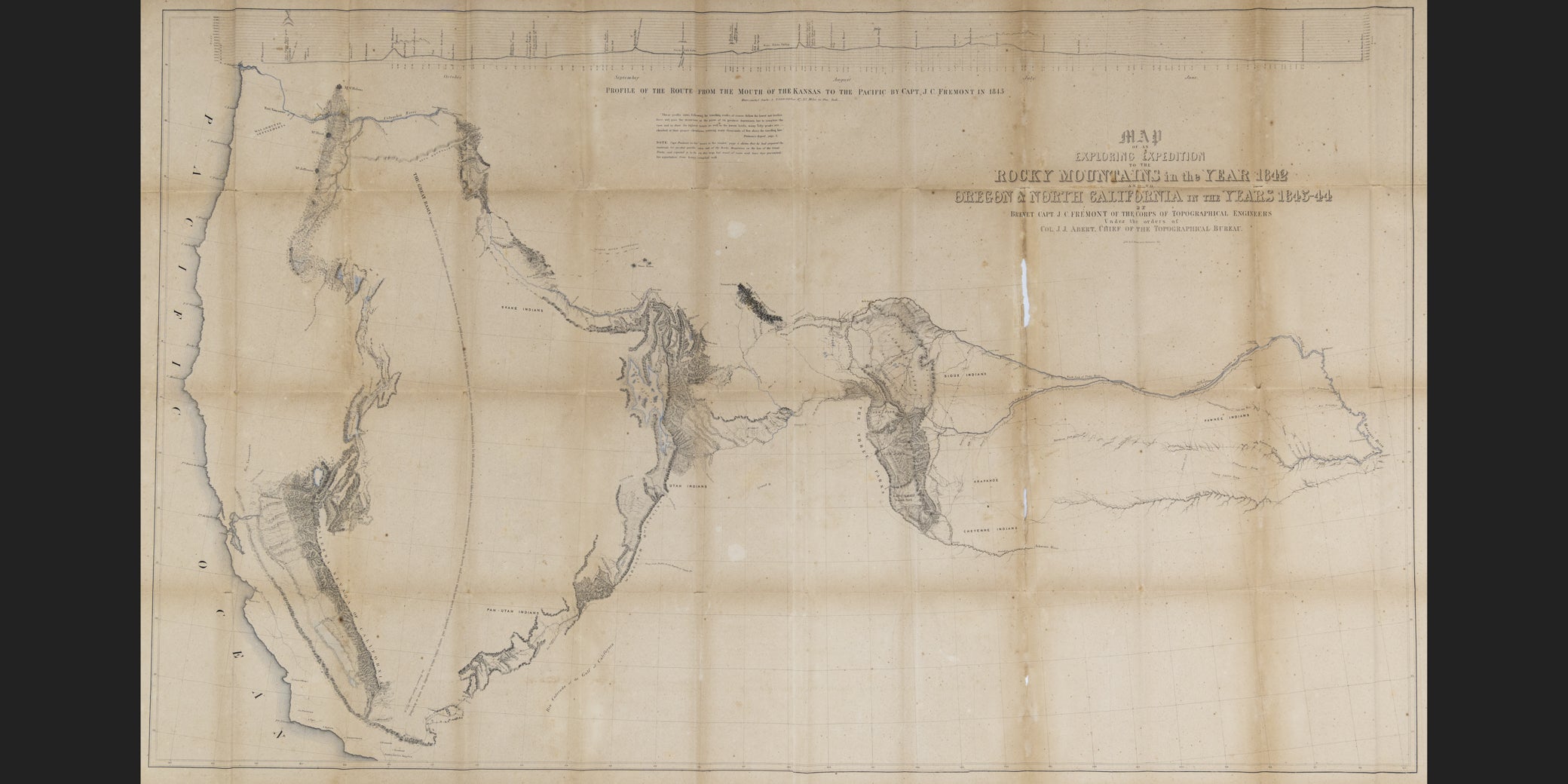 Map of an Exploring Expedition to The Rocky Mountains John Charles Fremont
