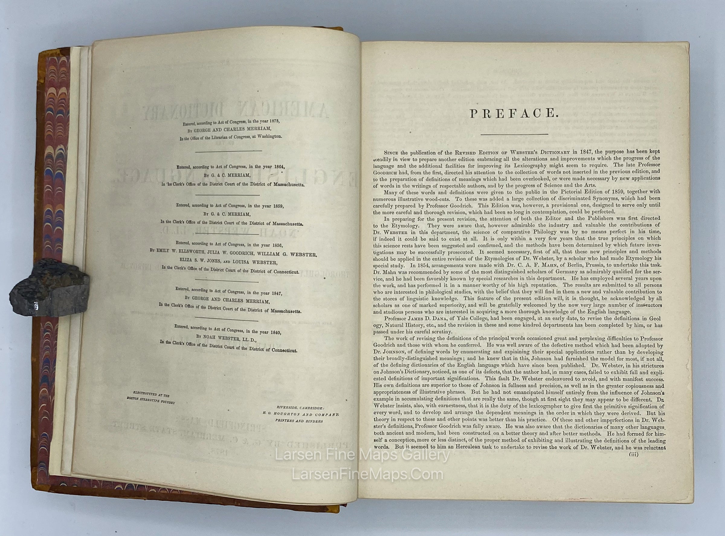 Antique American Dictionary, Noah Webster, LL.D. G. & C. Merriam, State Street, Springfield, Mass., 1878, Example-2