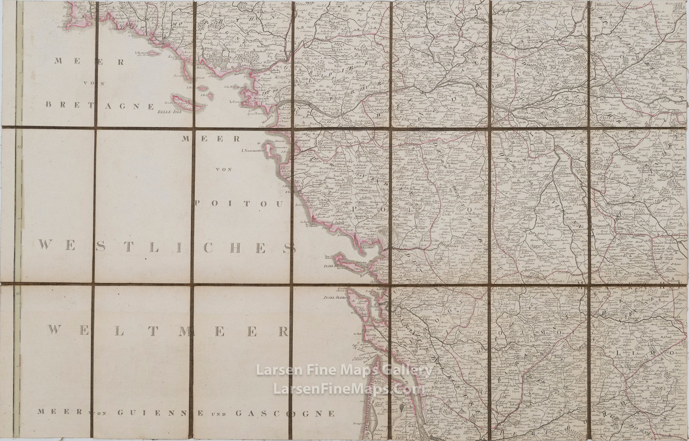 Neueste General Karte von Frankreich, Antique Map of France, Franz Anton Schraembl, example-2