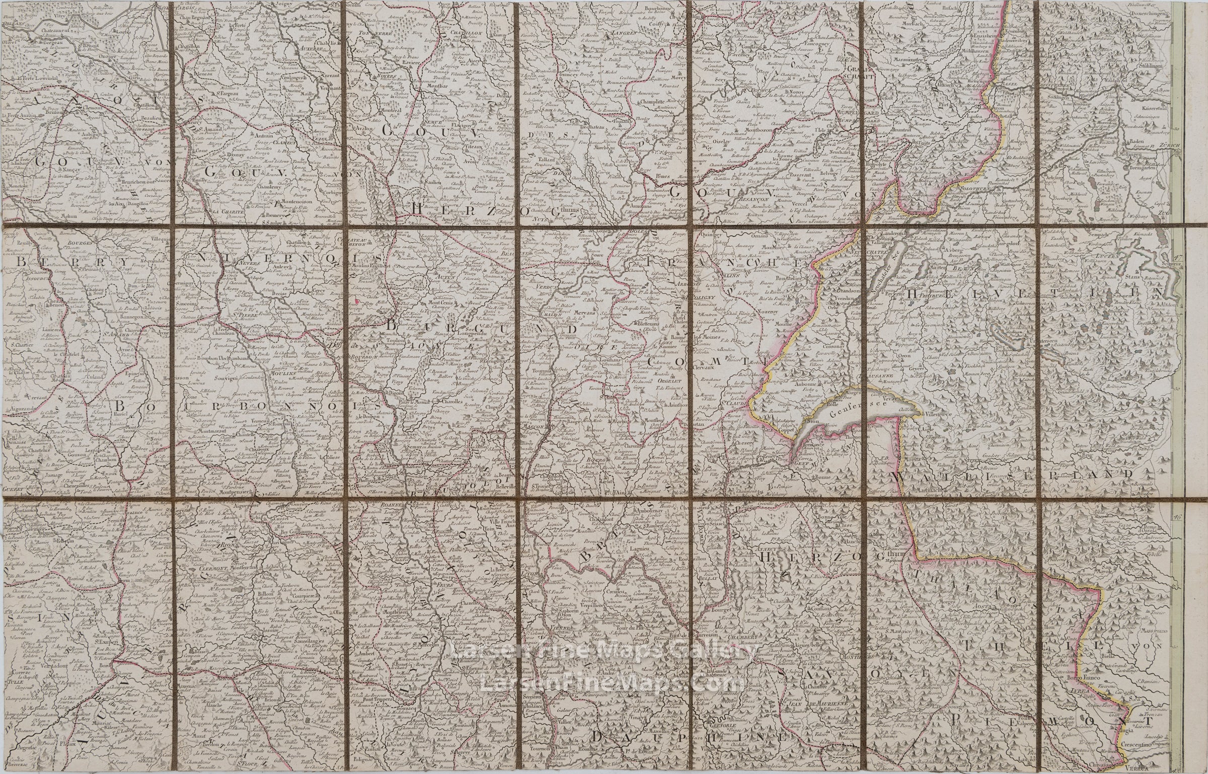 Neueste General Karte von Frankreich, Antique Map of France, Franz Anton Schraembl, example-3