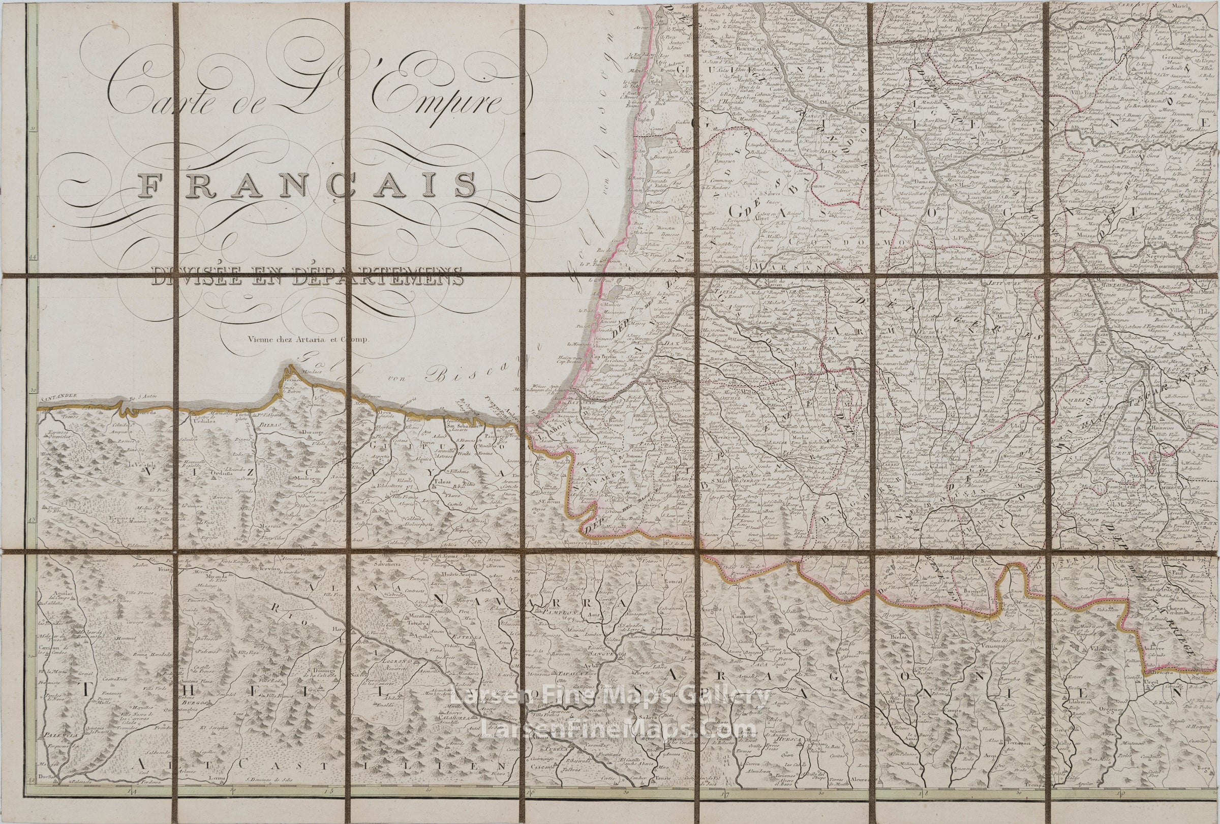 Neueste General Karte von Frankreich, Antique Map of France, Franz Anton Schraembl, example-4