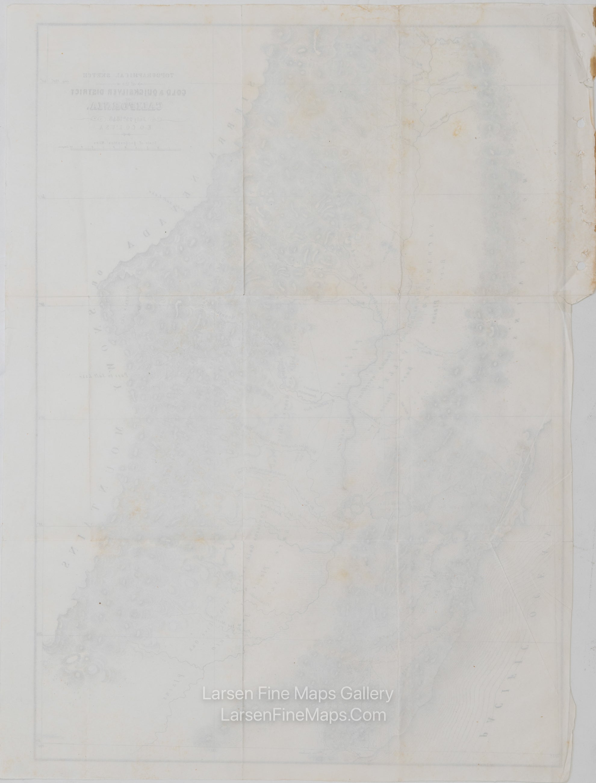 Topographical Sketch of the Gold & Quicksilver District of California. July 25th 1848