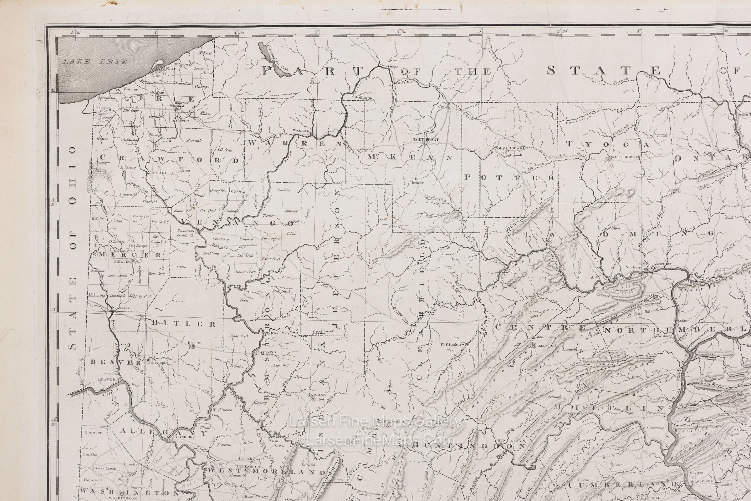 A Map of the State of Pennsylvania by Reading Howell, MDCCCXI, Kimber Conrad Johnson Warner, J. Vallance, Example-1