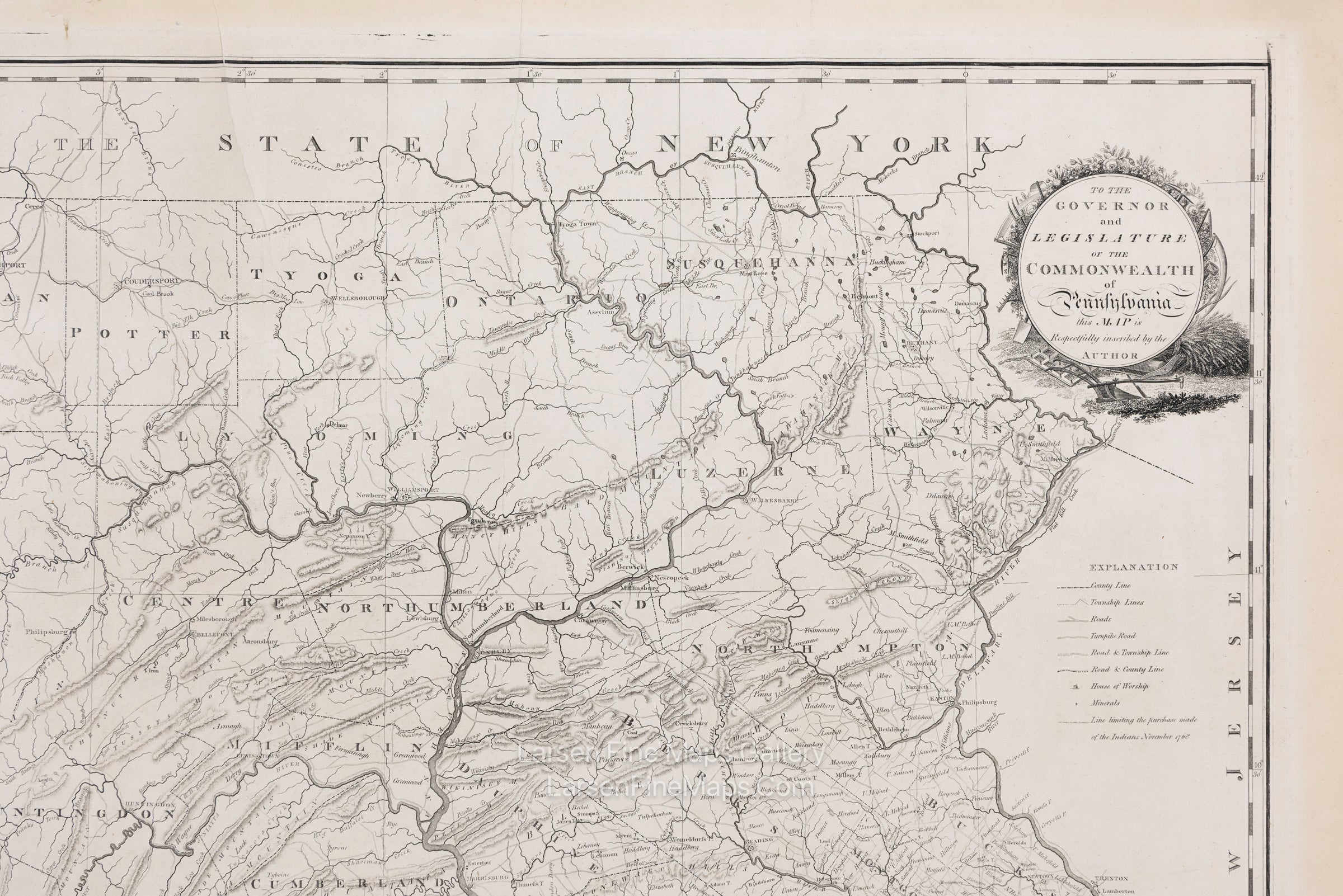 A Map of the State of Pennsylvania by Reading Howell, MDCCCXI, Kimber Conrad Johnson Warner, J. Vallance, Example-4