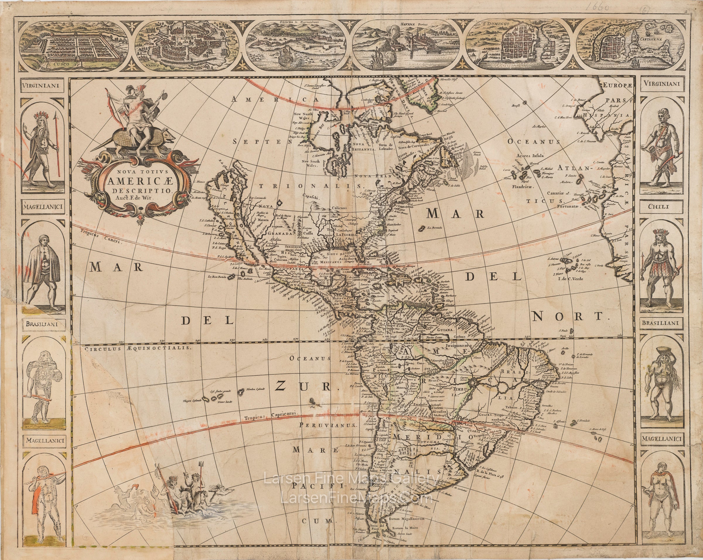Nova Totius Americae Descriptio. Auct. F. de. Wit