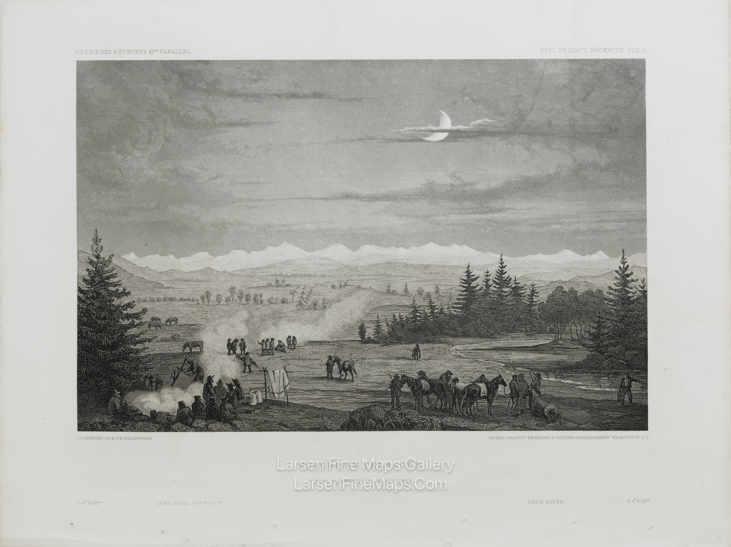 Porcupine Terraces Uintah Mountains, C. Schumann from Friedrich Wilhelm von Egloffstein. Engraved by S.V. Hunt