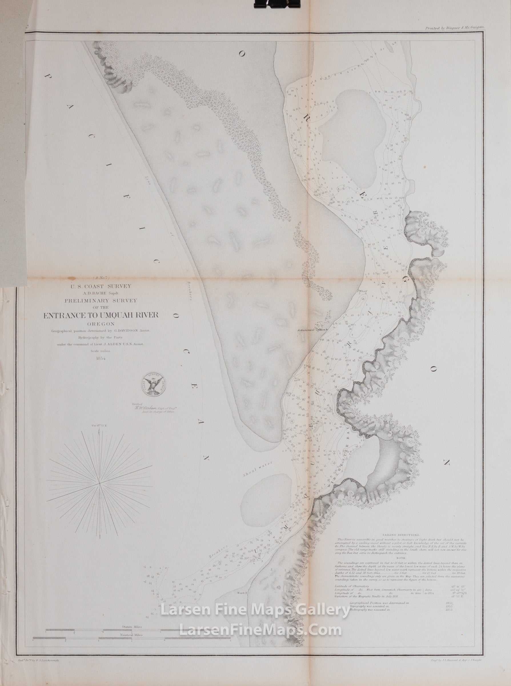 Preliminary Survey of the Entrance to Umquah River Oregon U.S. Coast Survey