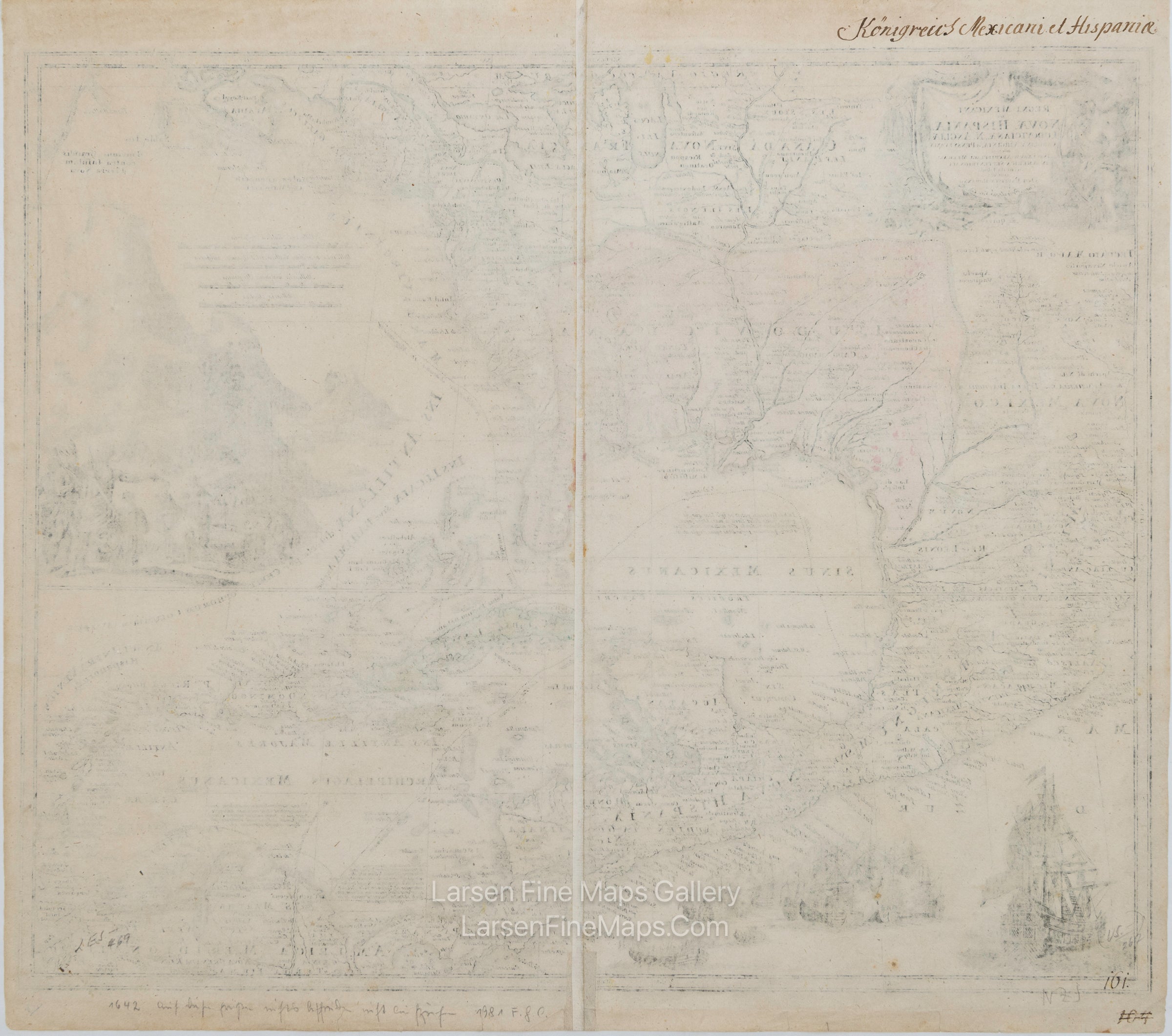 Regni Mexicani seu Novæ Hispaniæ, Ludovicianæ, N. Angliæ, Carolinæ, Virginiæ et Pensylvaniæ, necnon insvlarvm archipelagi Mexicani in America Septentrionali, Homann, example-1