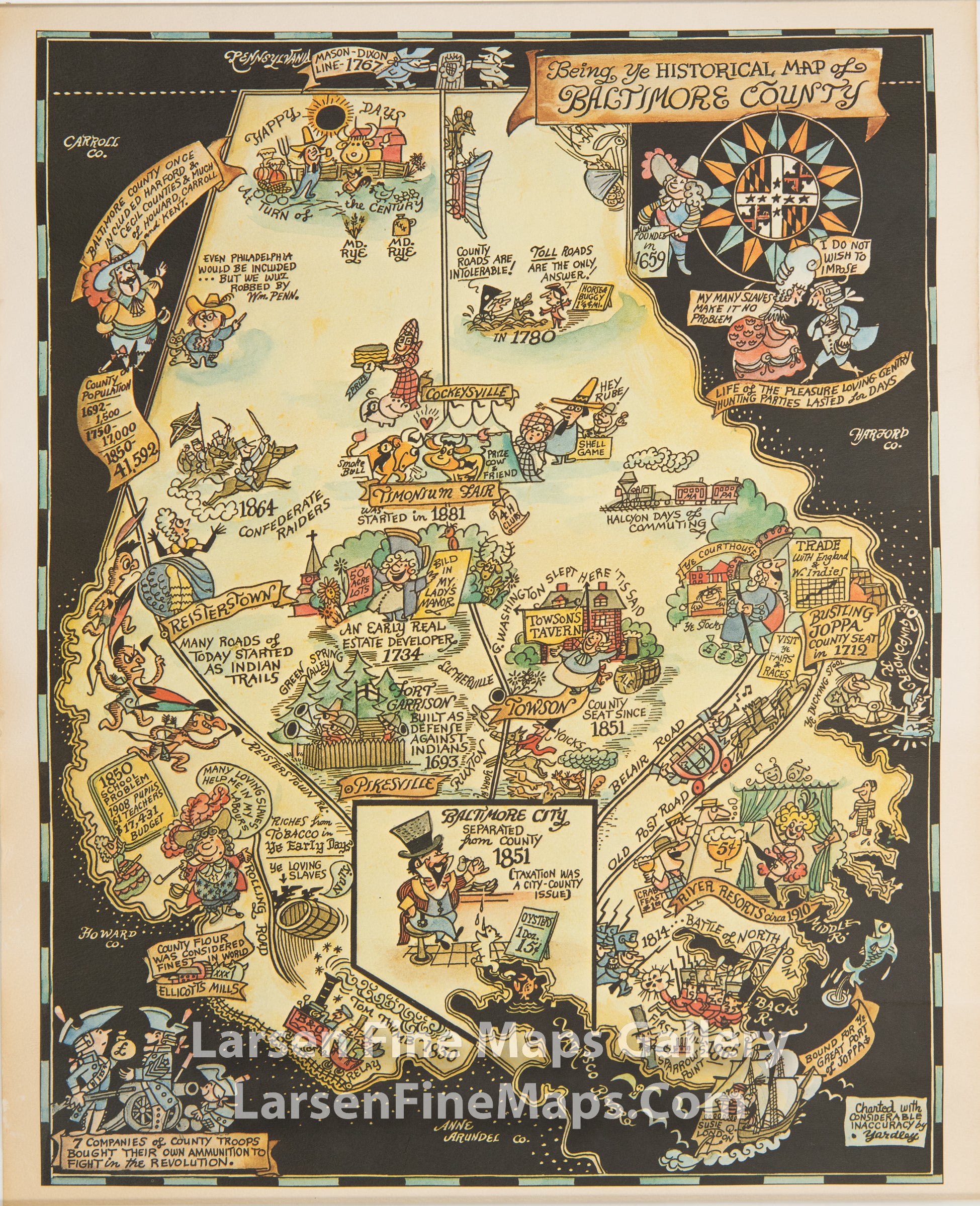 Being Ye Historical Map of Baltimore County, Richard Q. Yardley