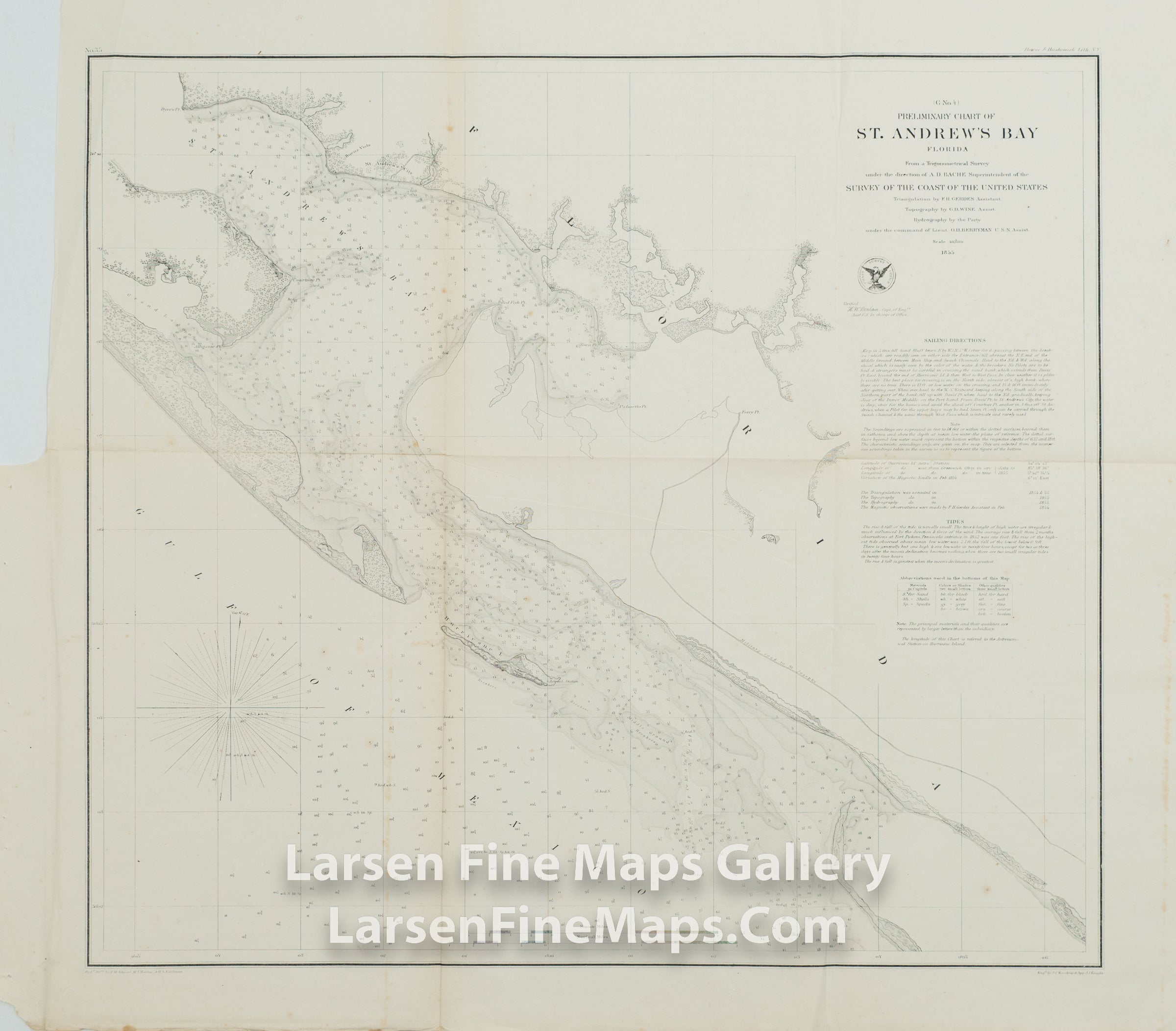 Preliminary Chart of St. Andrew's Bay Florida U.S. Coast Survey