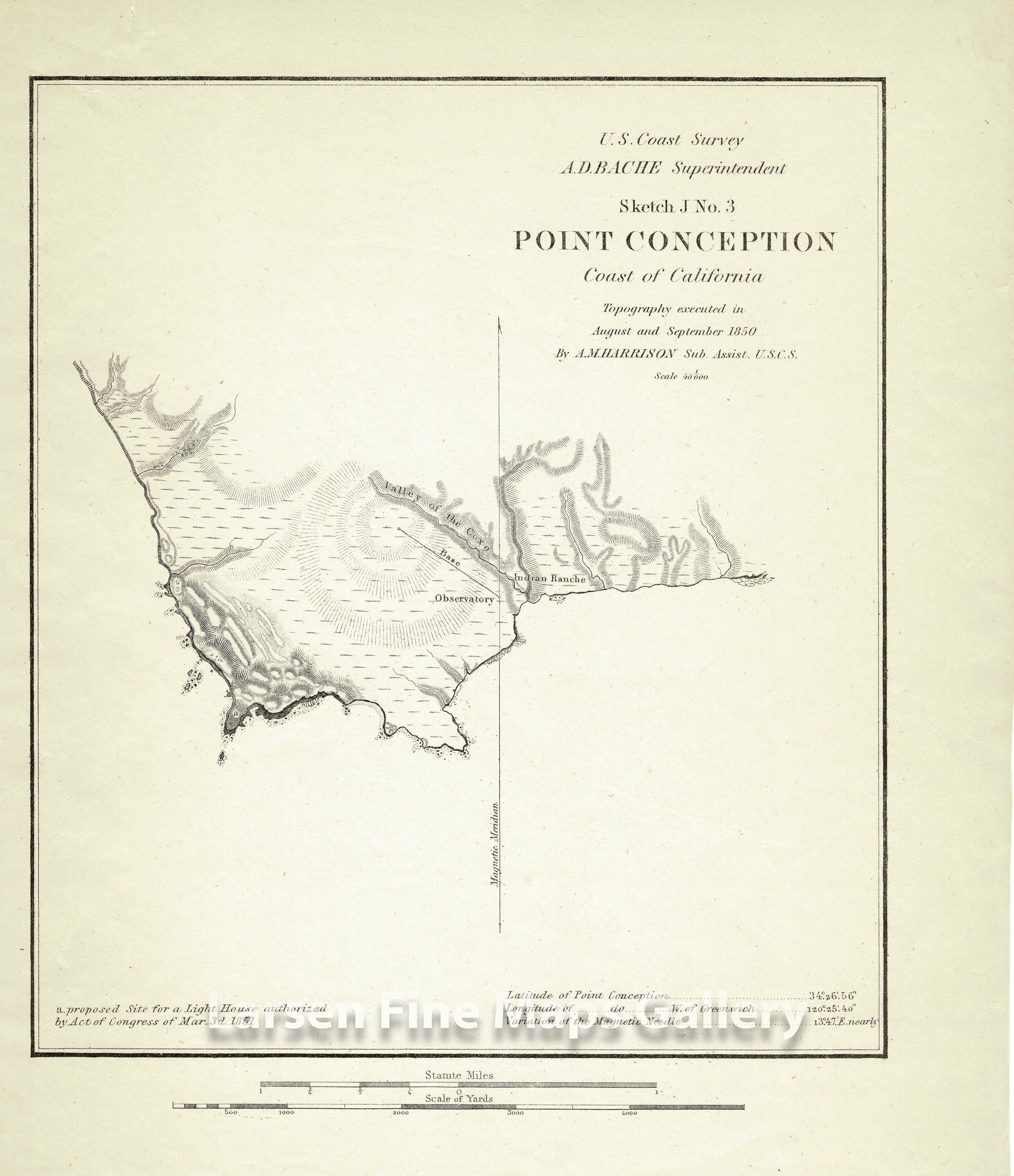 Sketch J No. 3 Point Conception Coast of California U.S. Coast Survey