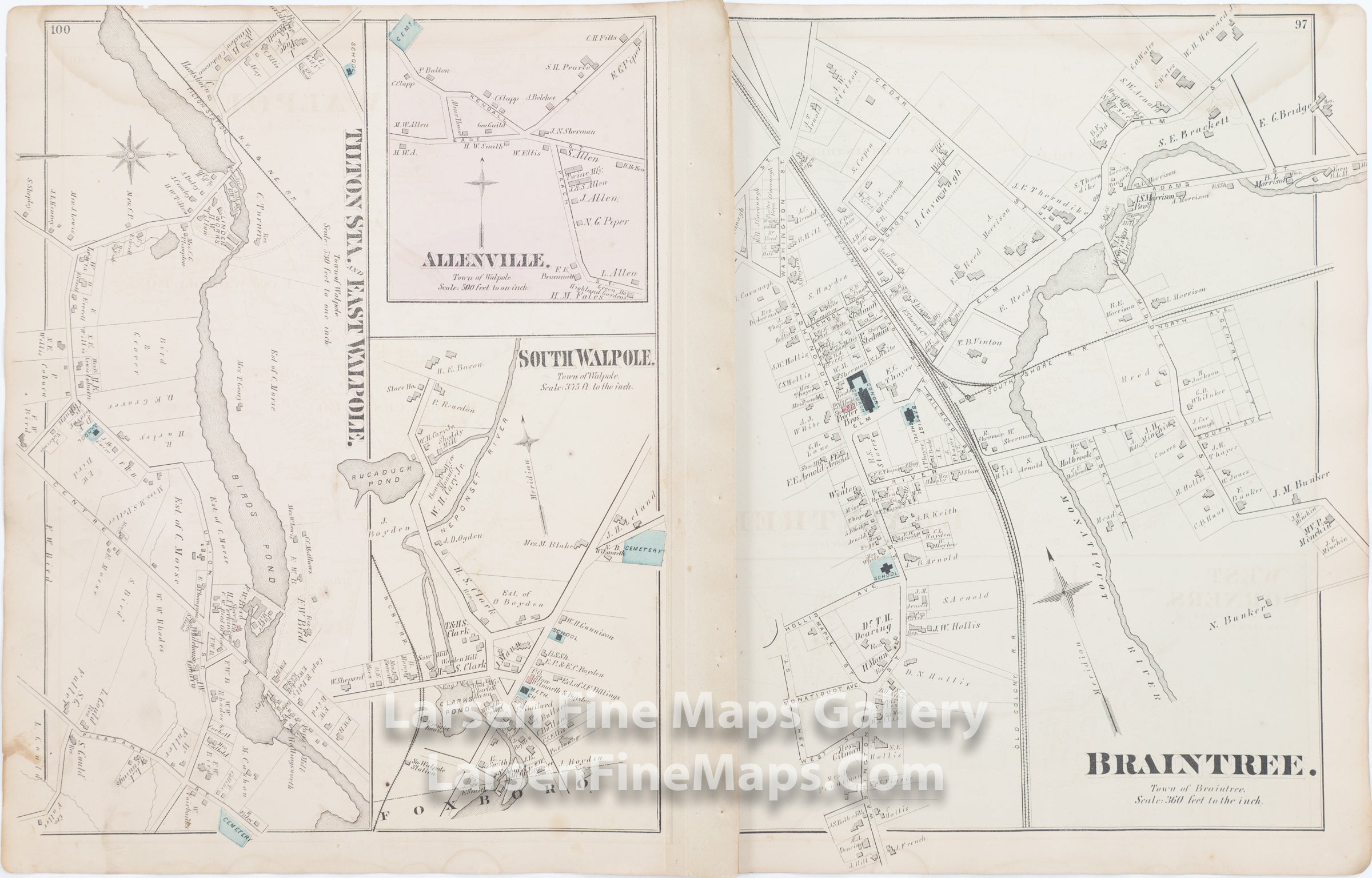 South Braintree, Tilton Station, East Walpole, Allenville, South Walpole, Braintree, Comstock Cline, Edward Busch, details