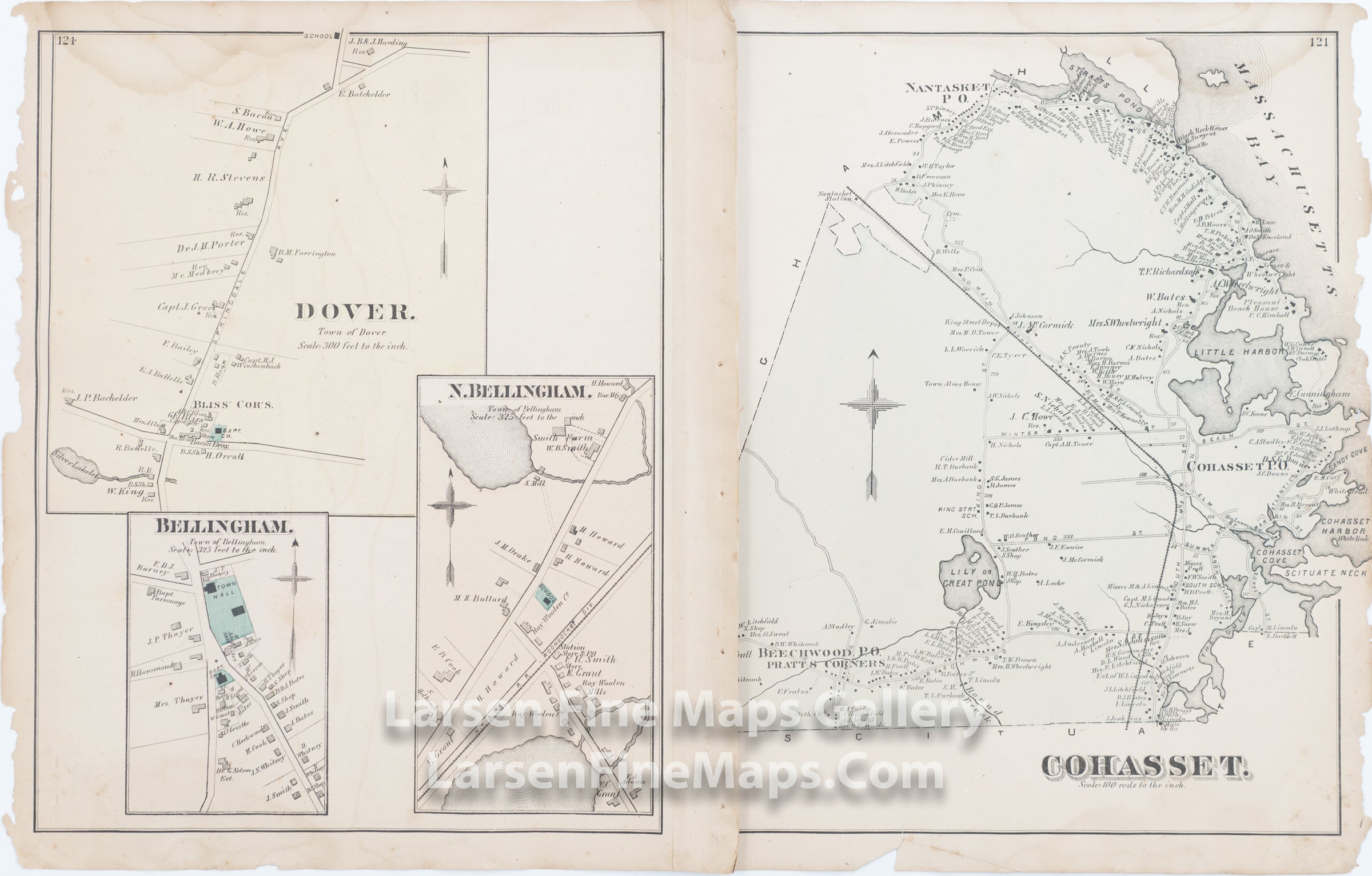 Cohasset, Beechwood, Dover, Bellingham, North Bellingham, Comstock Cline, Edward Busch, details