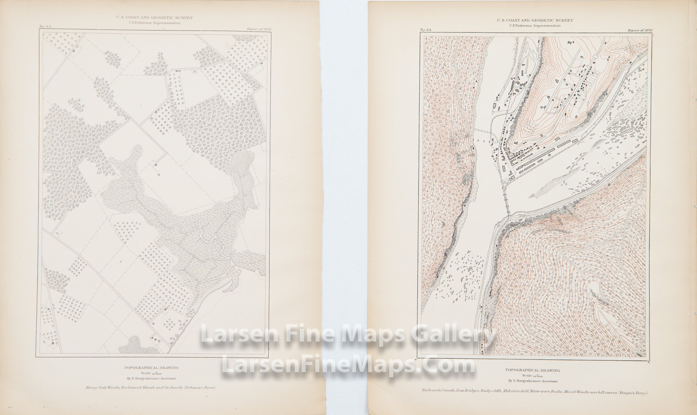 Topographic Drawings by E. Hergesheimer, Assistant. U.S. Coast Survey, details one