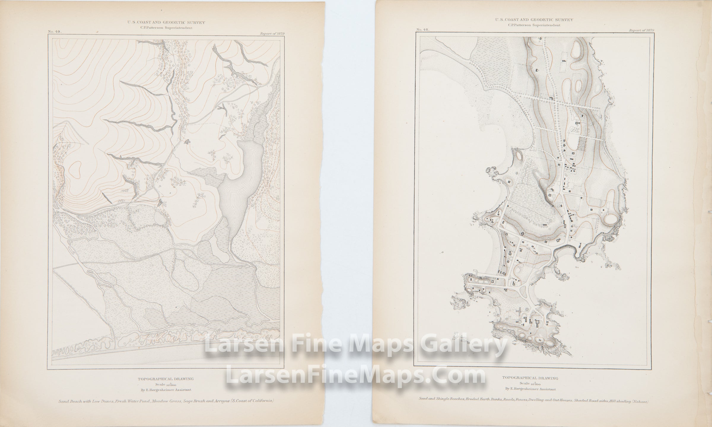 Topographic Drawings by E. Hergesheimer, Assistant. U.S. Coast Survey, details two