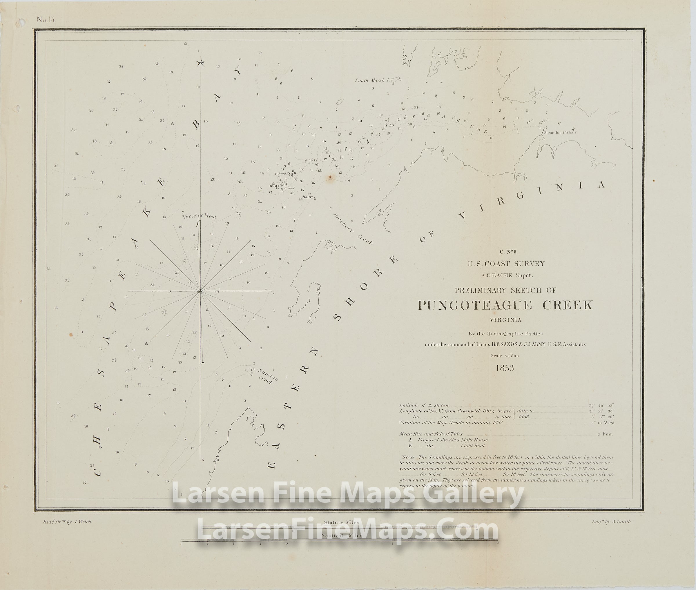 Preliminary Sketch of Pungoteague Creek Virginia U.S. Coast Survey