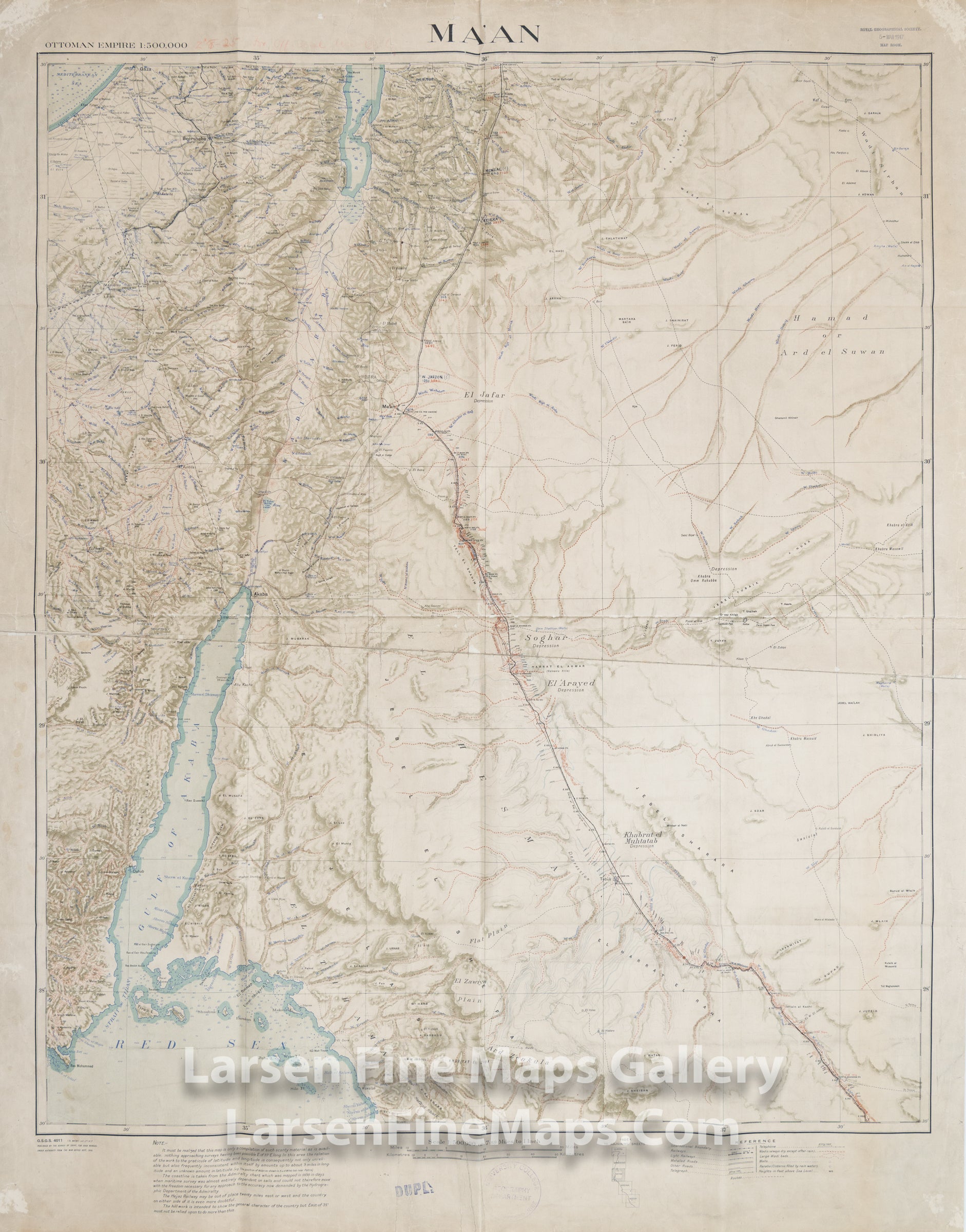 Ma'an, Ottoman Empire, Survey of Egypt