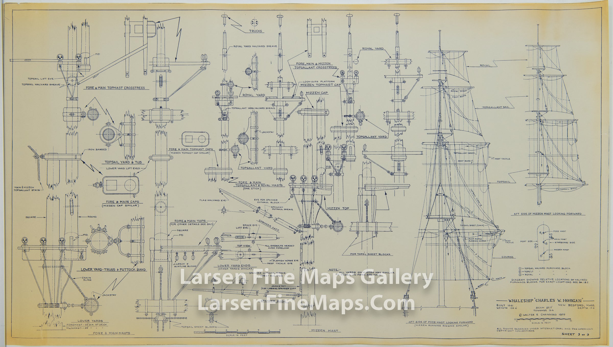 Whaleship "Charles W. Morgan", Walter E. Channing, detail