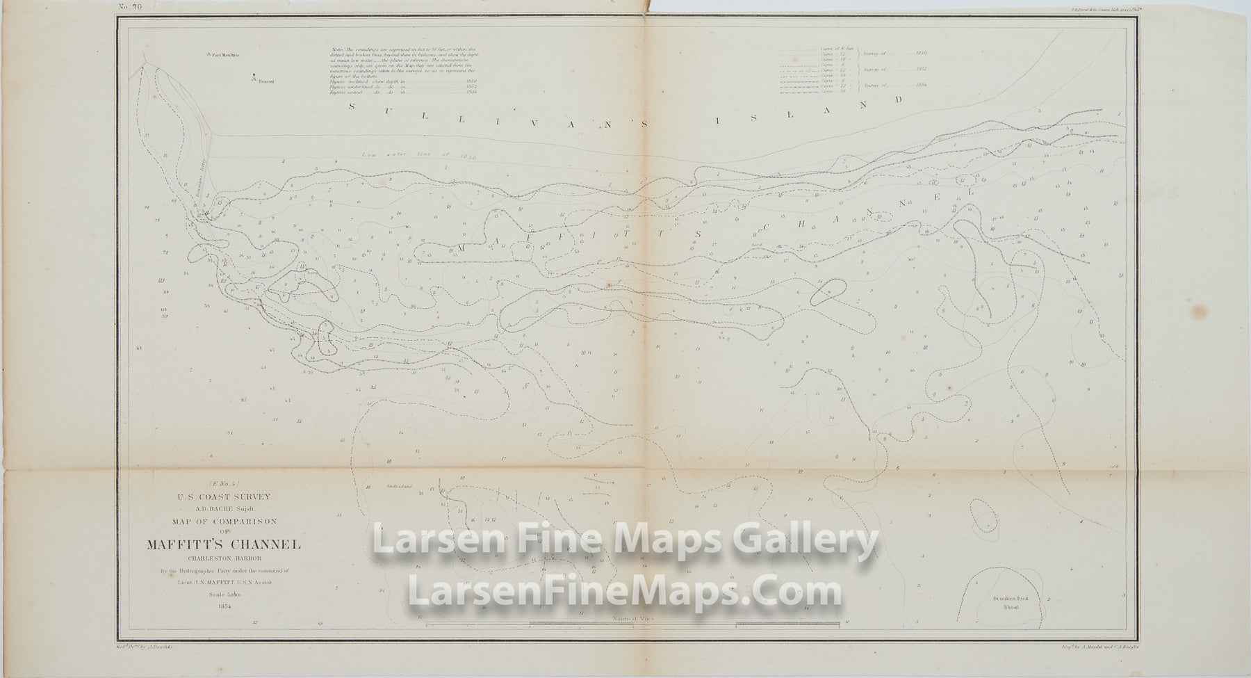 E No. 4 Map of Comparison of Maffitt's Channel Charleston Harbor U.S. Coast Survey