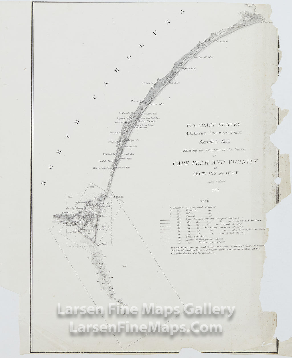 Sketch D. No. 2 Showing the Progress of Survey of Cape Fear and Vicini