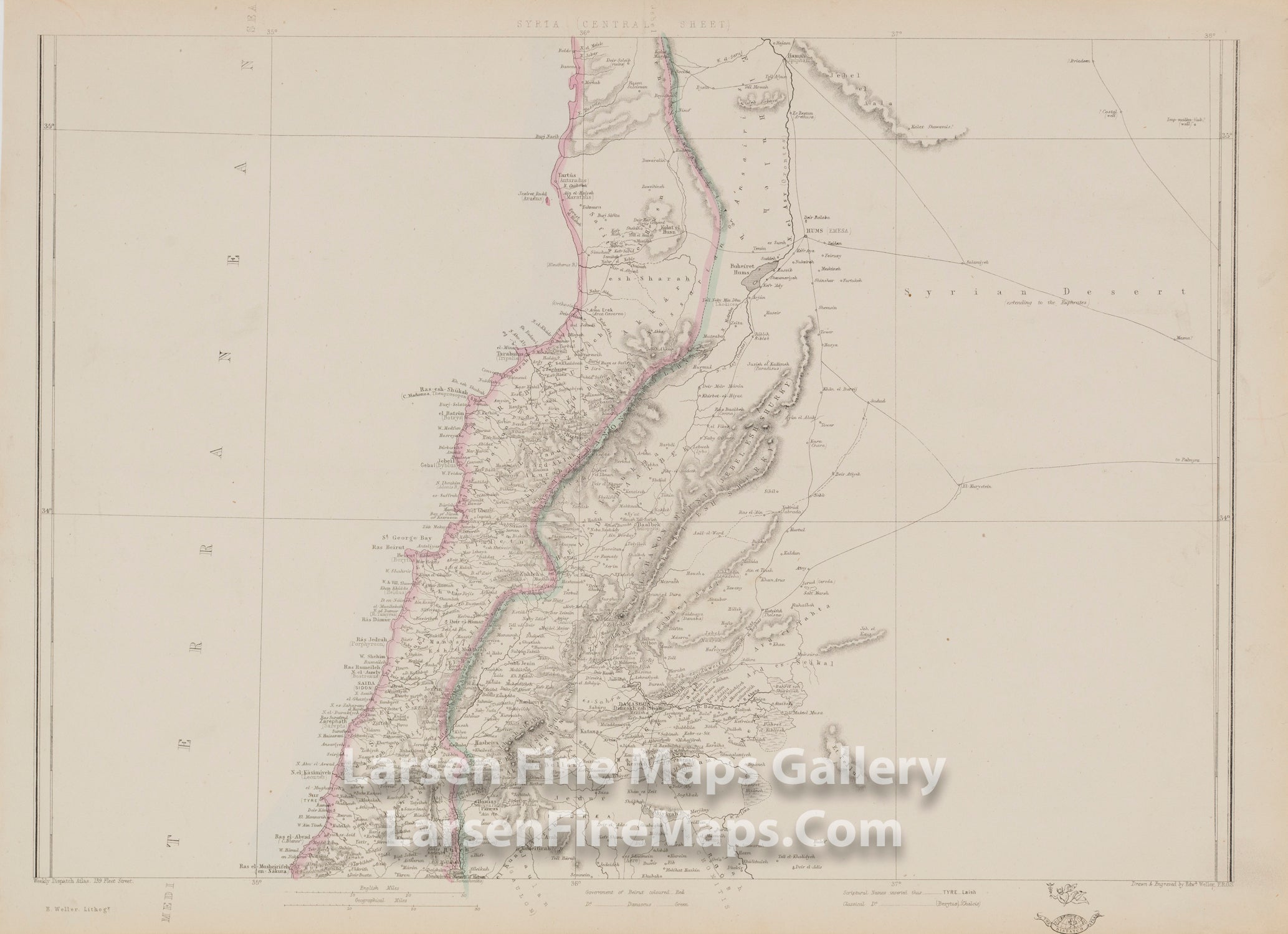 Syria (Central Sheet), The Weekly Dispatch, Weller, Edward