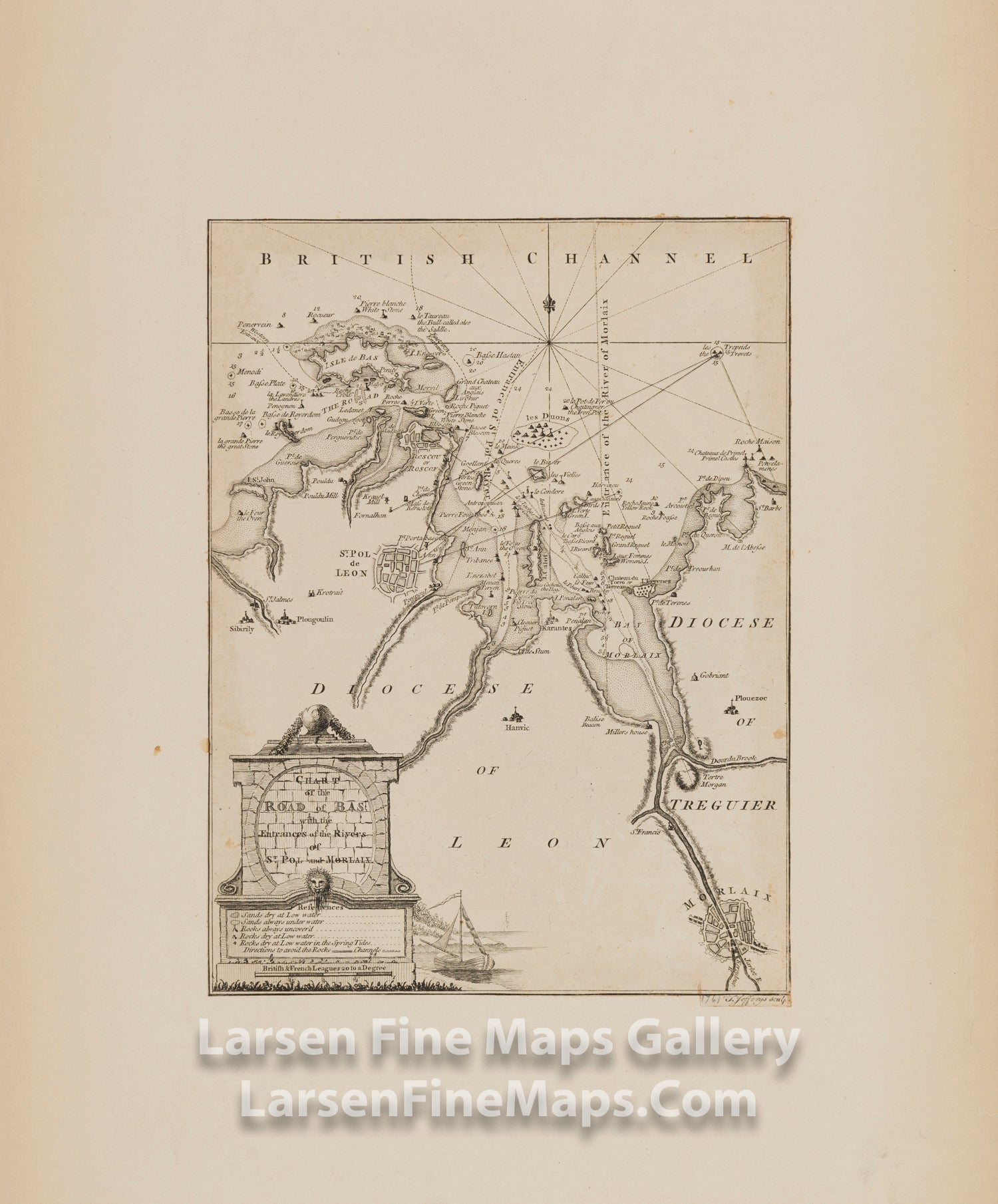 Chart of the Road of Bas with the Entrances of the rivers of St. Pol and Morlaix, William Faden