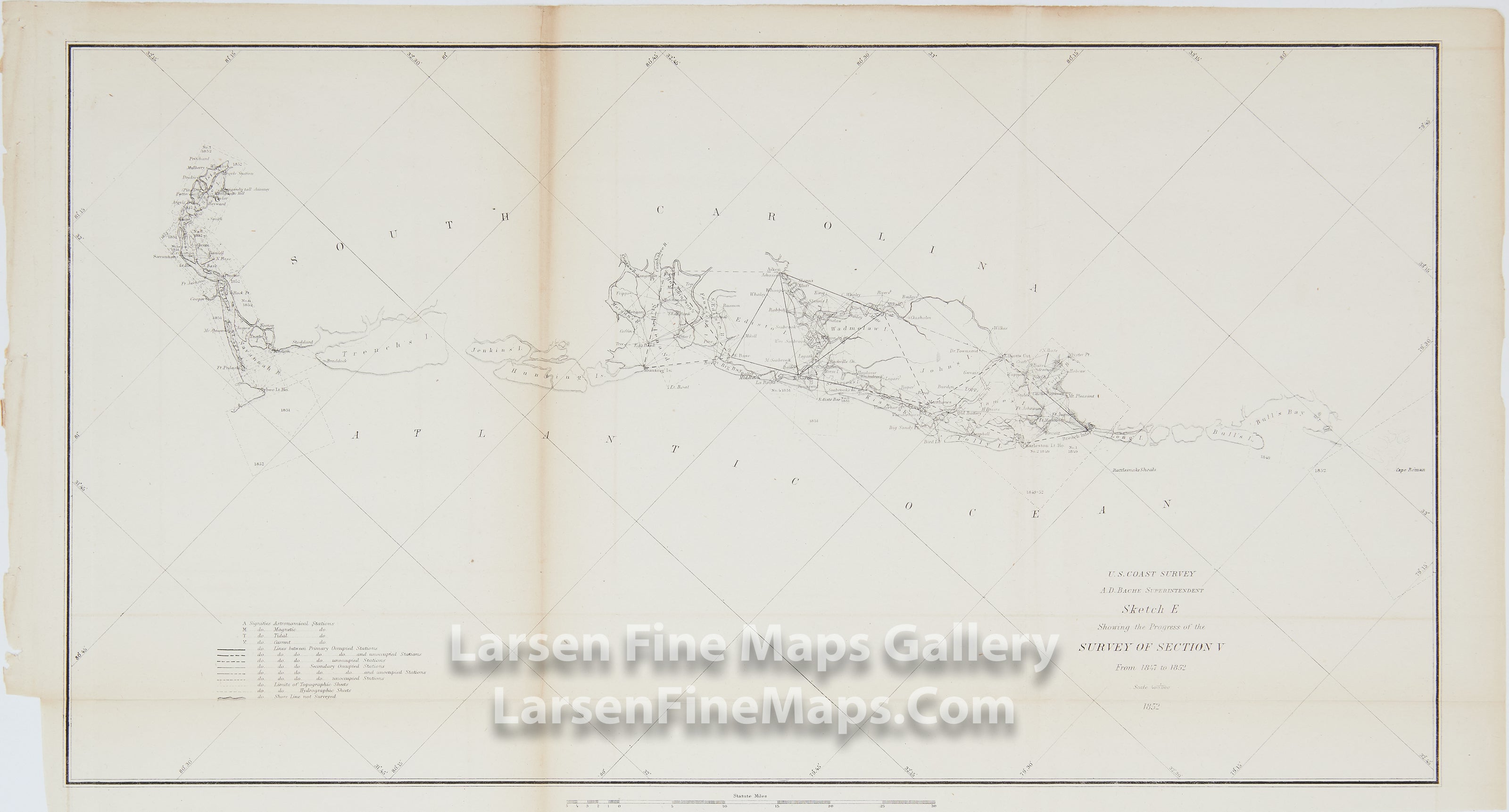 Sketch E Showing the Progress of the Survey of Section V from 1847 to 1852 U.S. Coast Survey