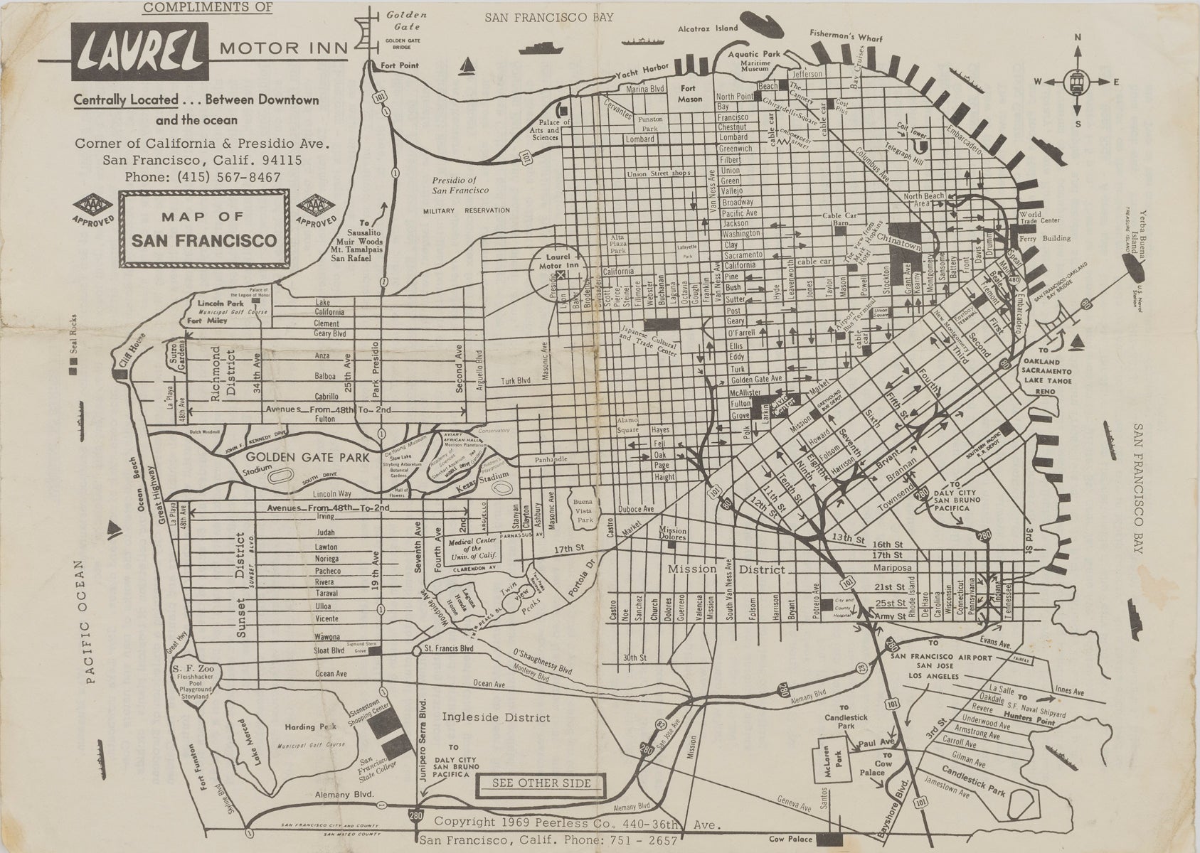 Map of San Francisco, Peerless Co.