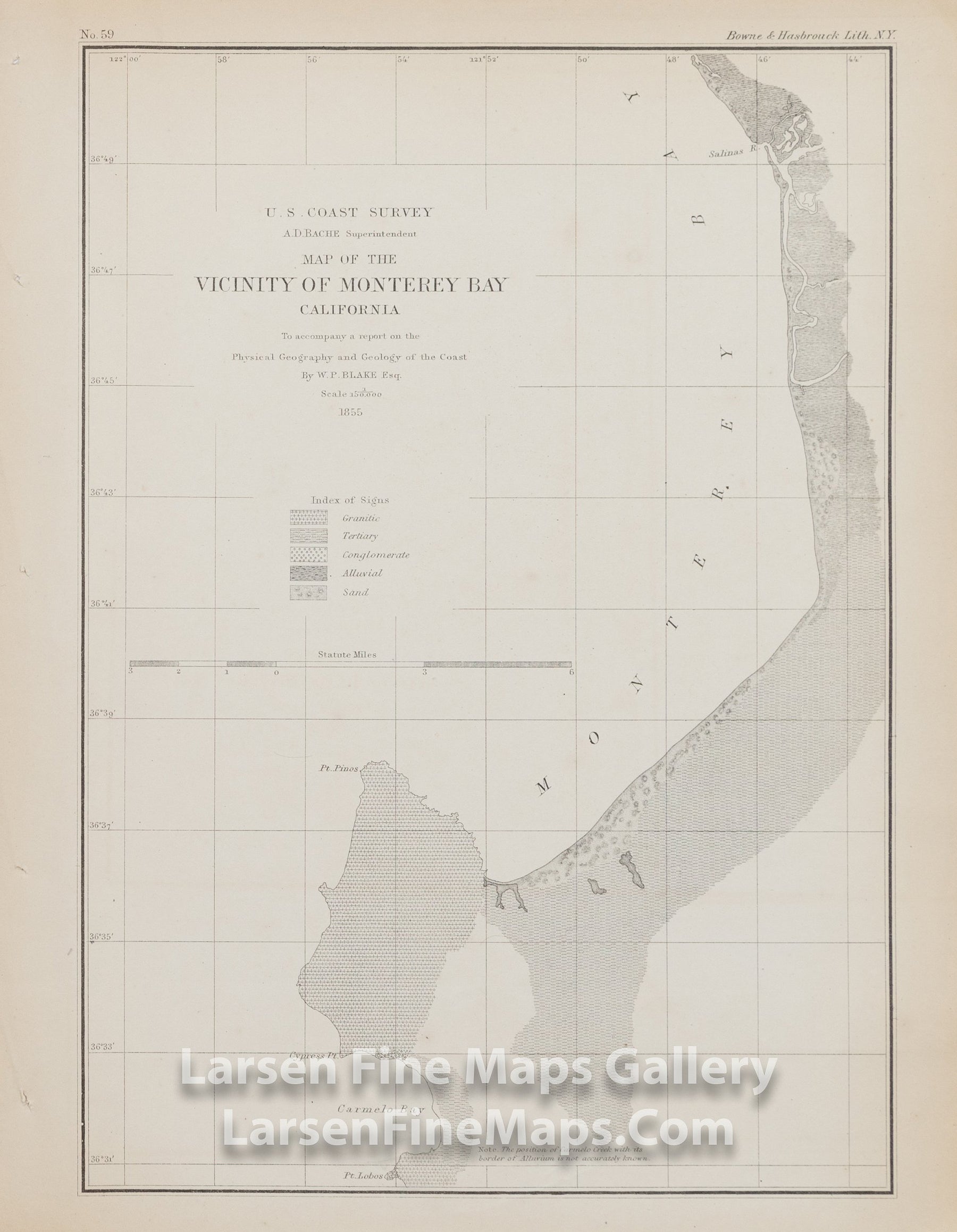 Geological Map, Vicinity of Monterey Bay, U.S. Coast Survey