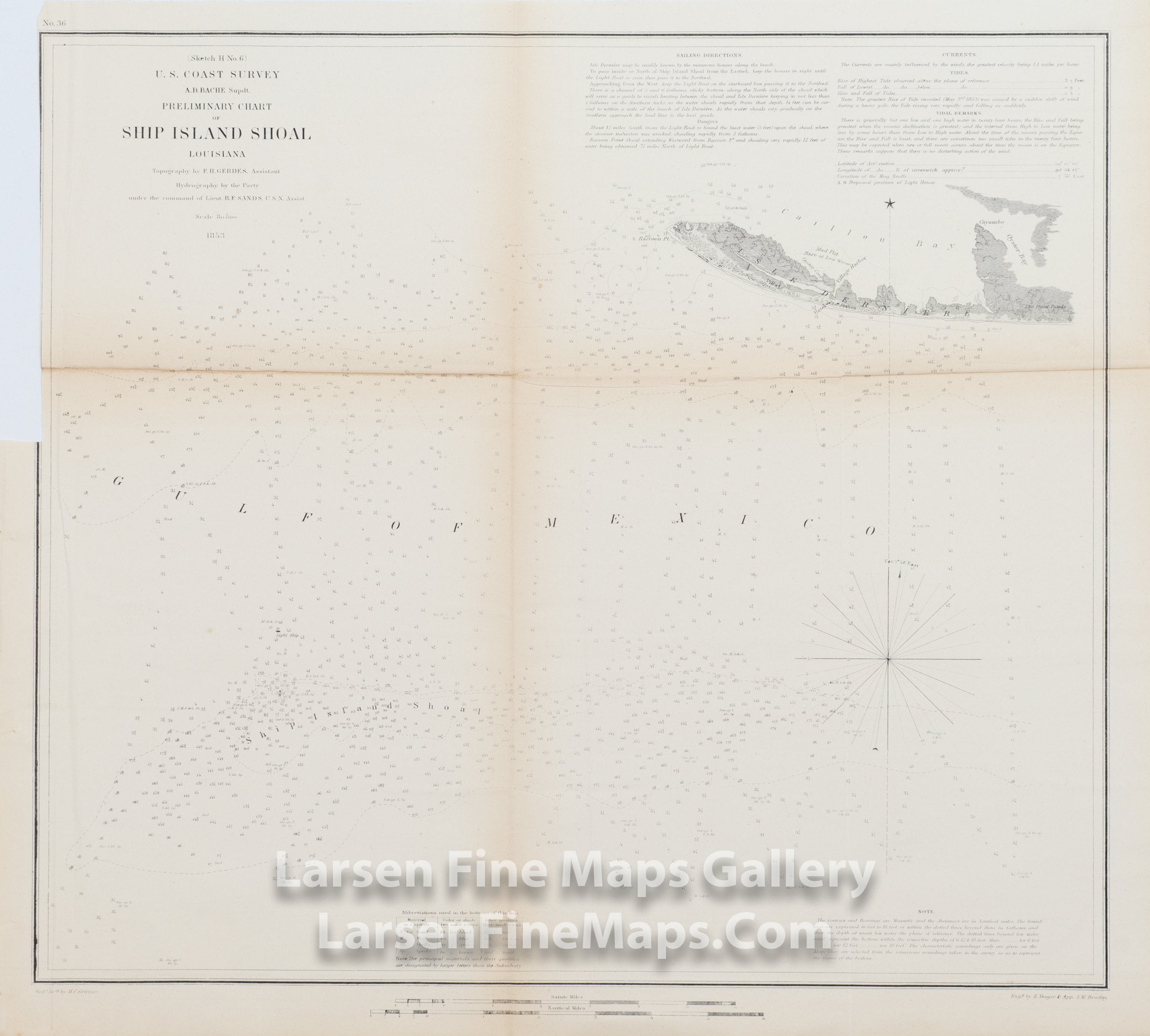 Preliminary Chart of Ship Island Shoal Louisiana U.S. Coast Survey