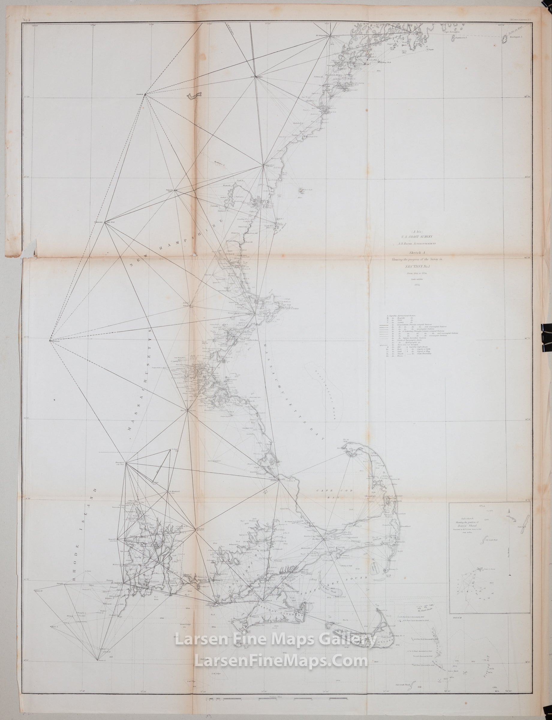 Sketch A Showing the Progress of the Survey in Section No. 1 From 1844-1854 U.S. Coast Survey