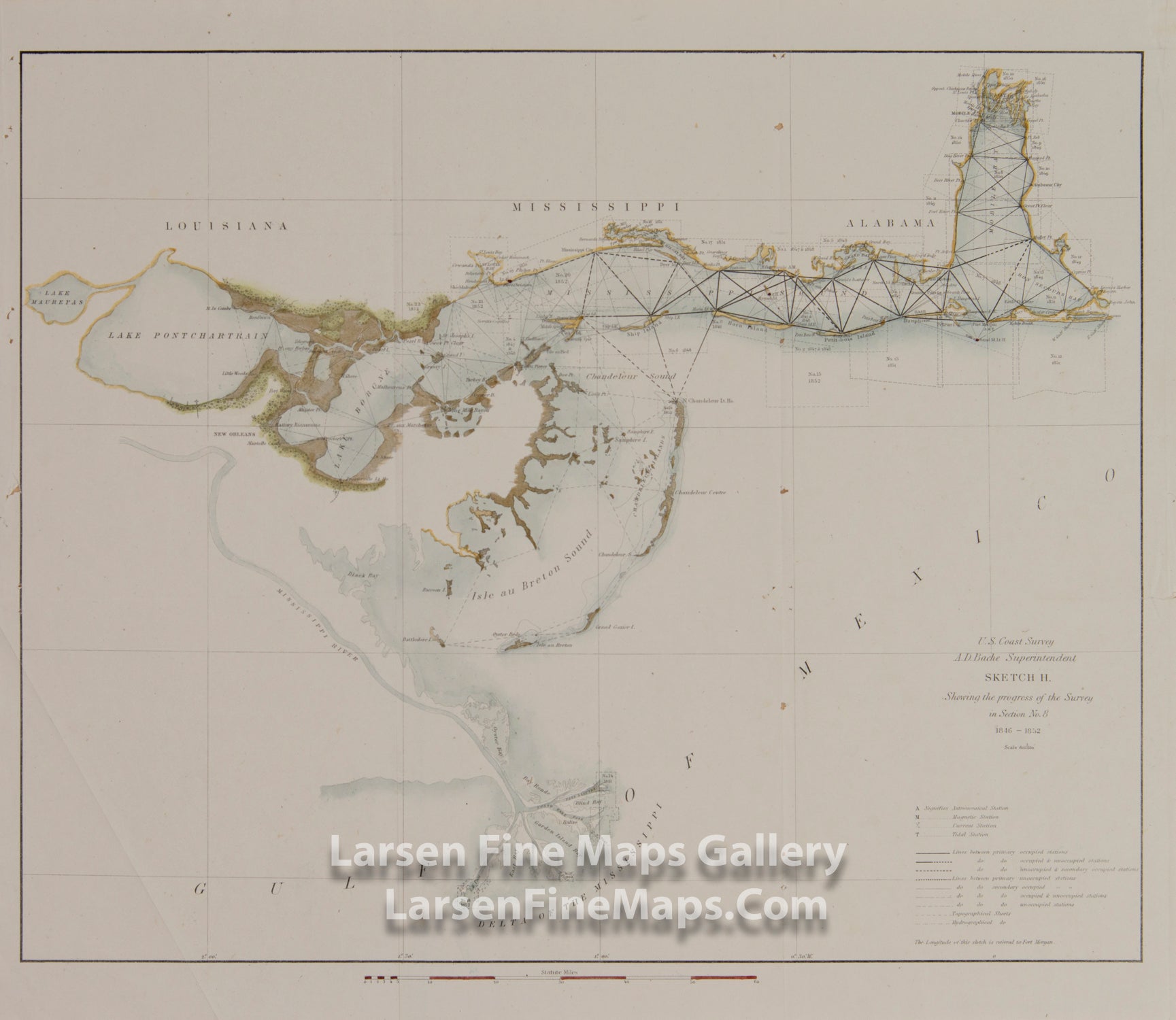Sketch H Showing the Progress of the Survey in Section No. 8 1846 - 1852