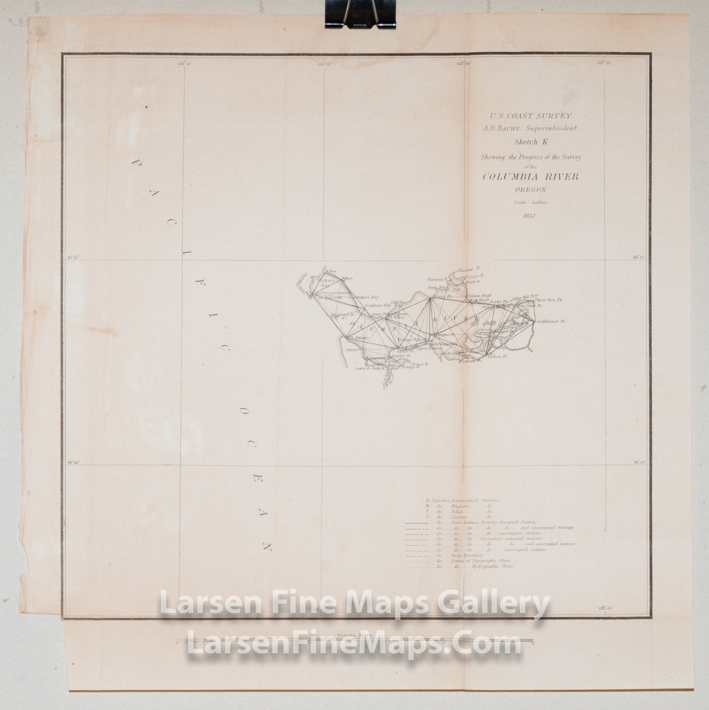 Sketch K Showing the Progress of the Survey of the Columbia River Oregon U.S. Coast Survey