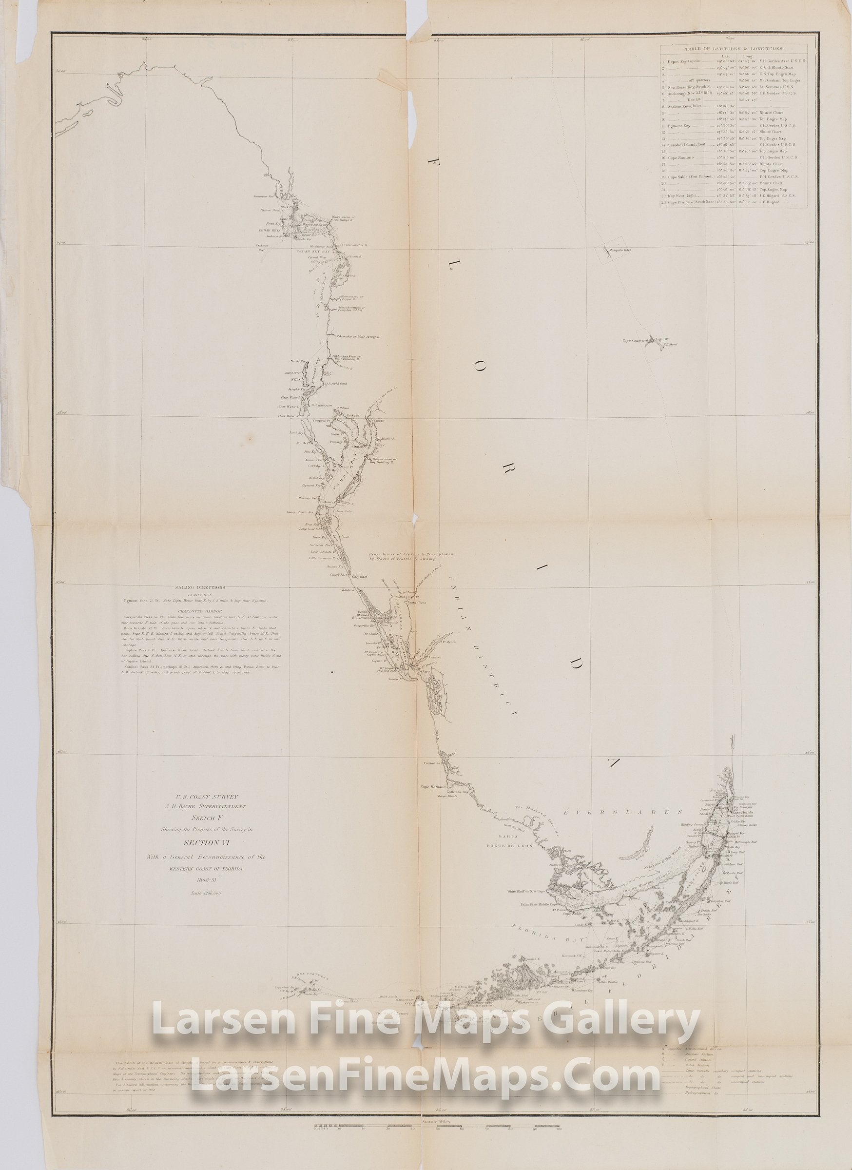 Sketch F General Reconnoissance of Western Coast of Florida 1848-1851 U.S. Coast Survey