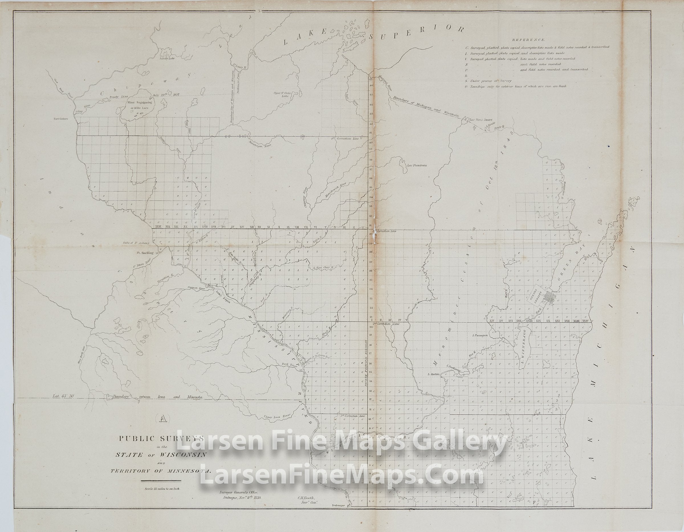 A Public Surveys in the State of Wisconsin and Territory of Minnesota., C.H. Booth