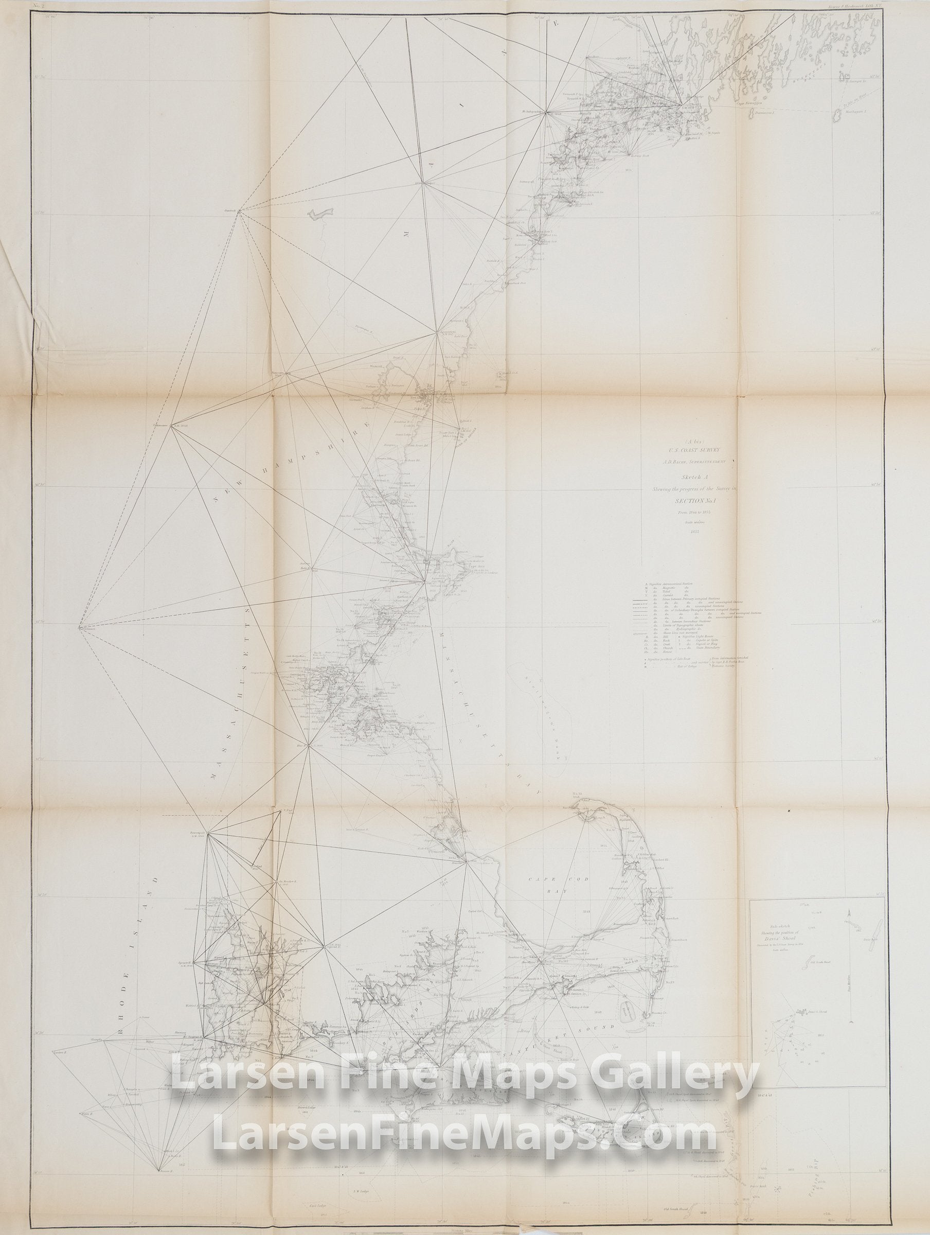 Sketch A Showing the Progress of the Survey in Section No. I From 1844 to 1855, U.S. Coast Survey