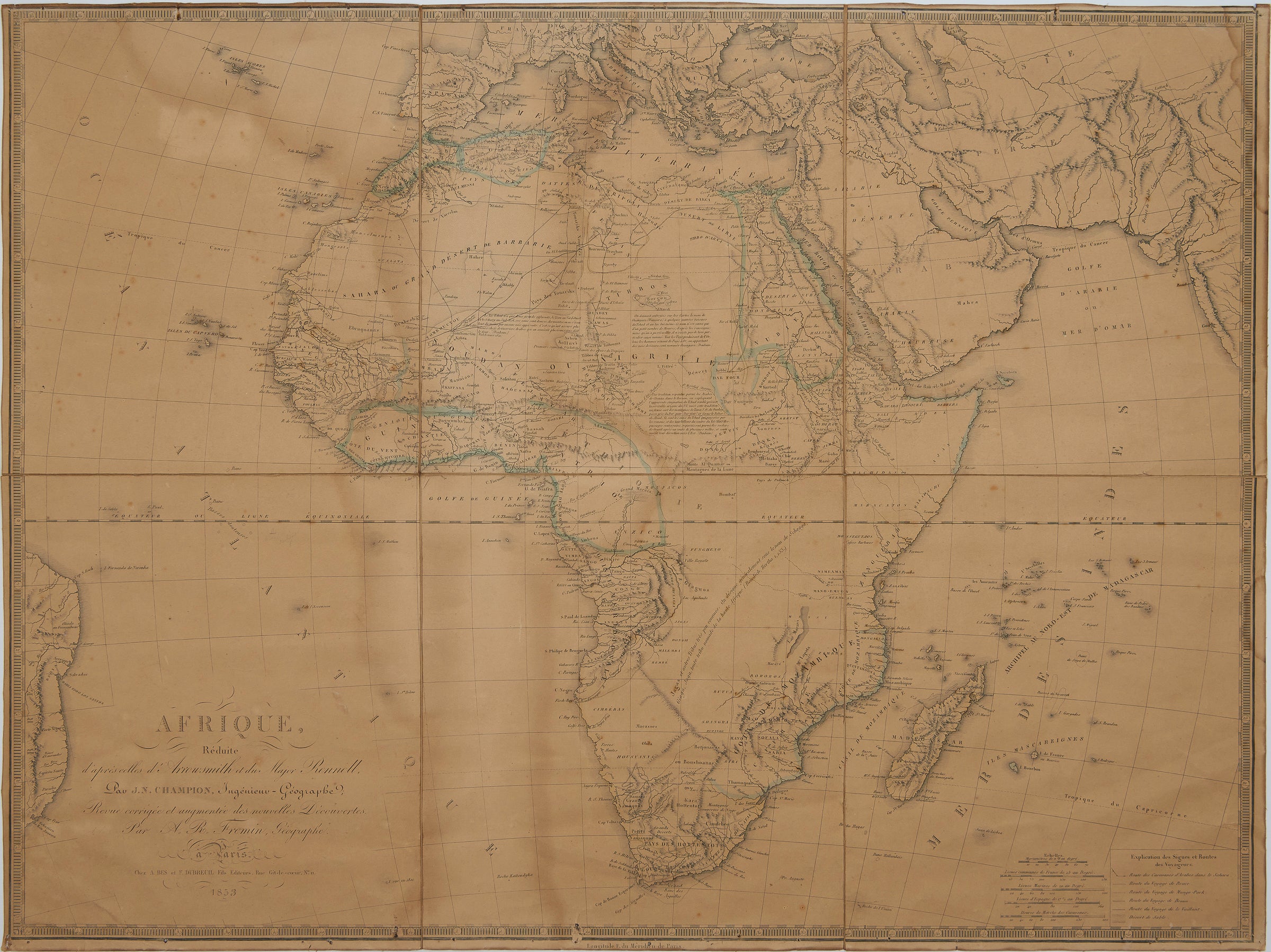 Old World Map of Africa, Afrique, Champion, J.N., Fremin, A.R.