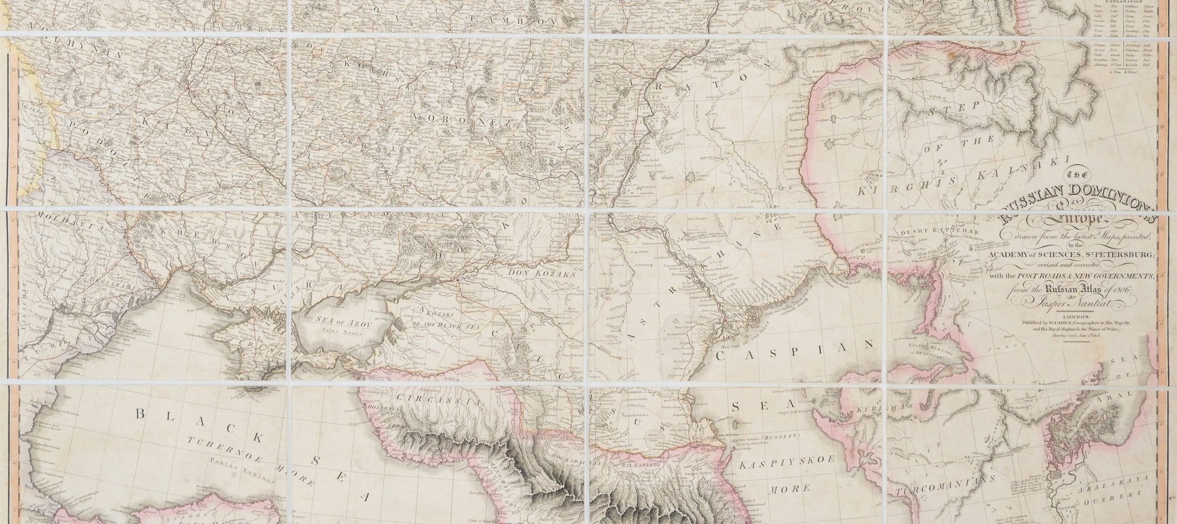 The Russian Dominions in Europe, Russian Atlas of 1806 by Jasper Nantiat 1808 William Faden