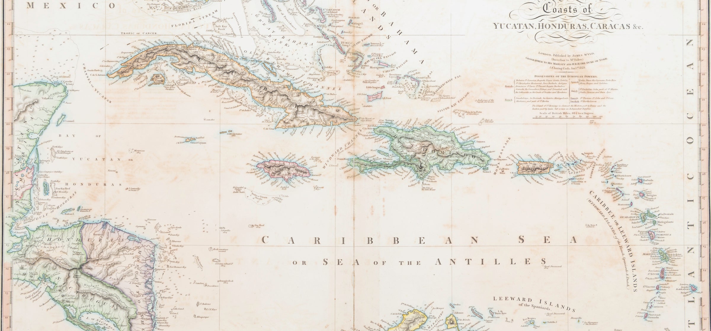 Map of The West India & Bahama Islands. James Wyld 1825