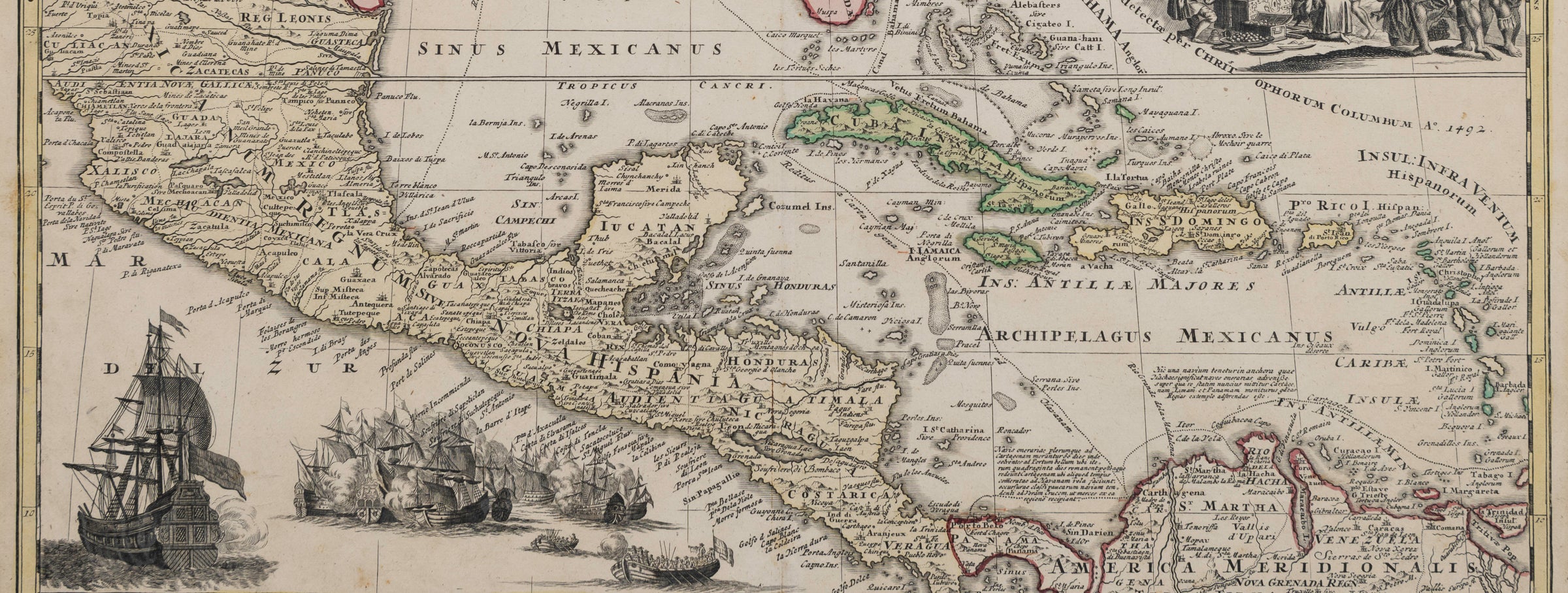 Regni Mexicani seu Novæ Hispaniæ, Ludovicianæ, N. Angliæ, Carolinæ, Virginiæ et Pensylvaniæ, necnon insvlarvm archipelagi Mexicani in America Septentrionali, Homann