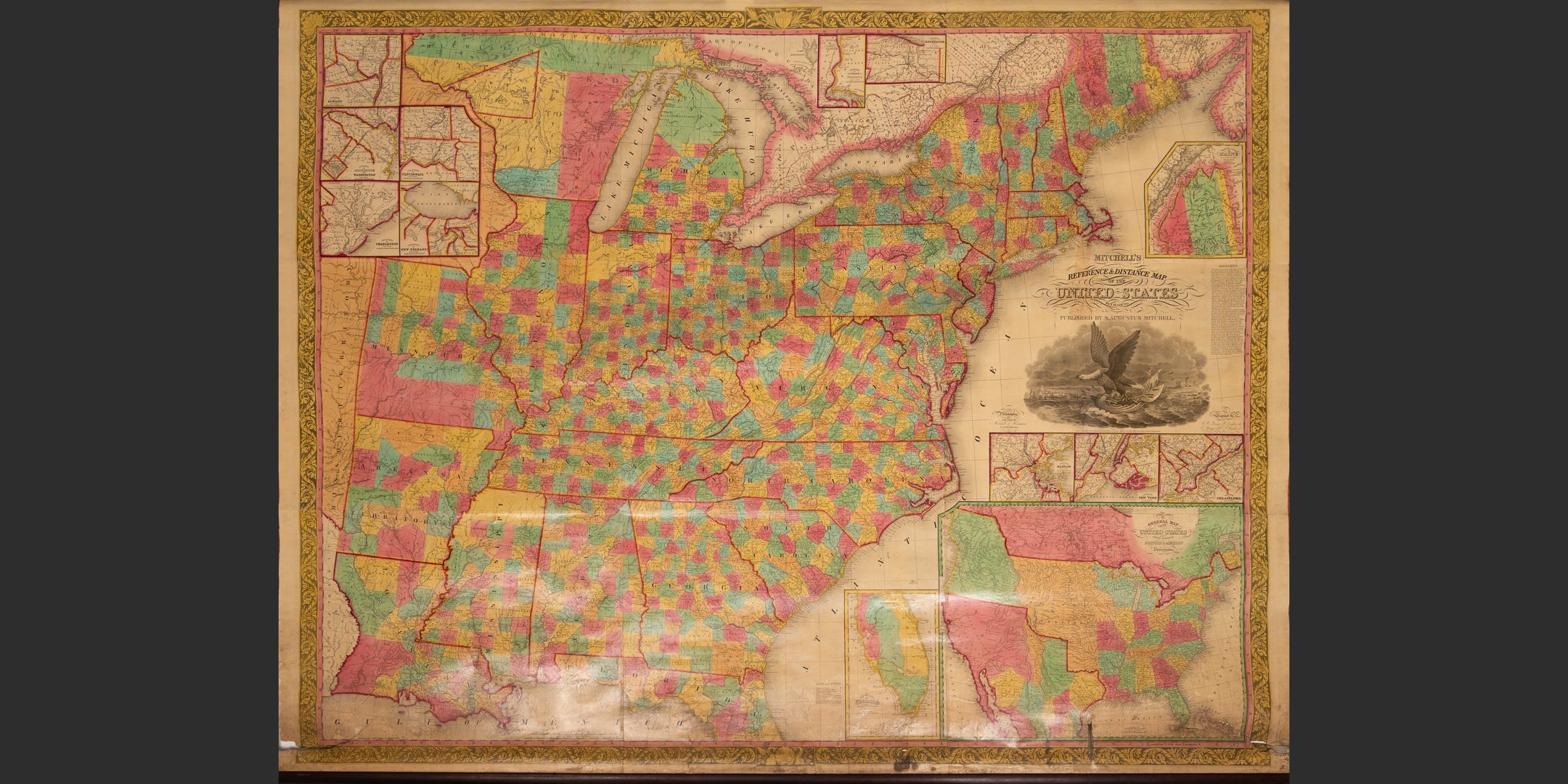 Mitchell's Reference and Distance Map of the United States, 1835