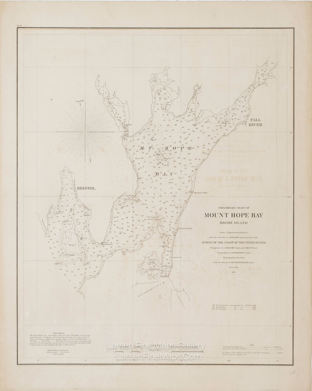 Preliminary Chart of Mount Hope Bay, Rhode Island