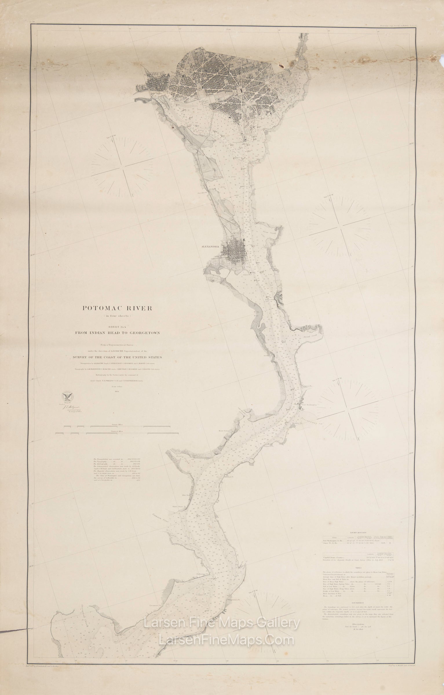 Potomac River (in four sheets), Sheet No. 4 From Indian Head to Georgetown U.S. Coast Survey