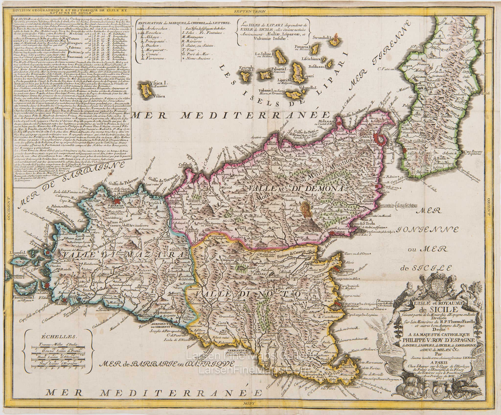 L'Isle et Royaume de Sicile, faisant partie de la Monarchie d'Espagne en Italie