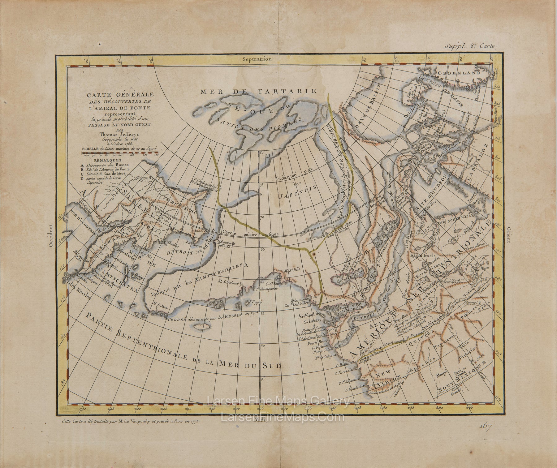 Carte Générale des Découvertes de L’Amiral de Fonte, Robert de Vaugondy, Didier, 1723-1786. Jefferys, Thomas