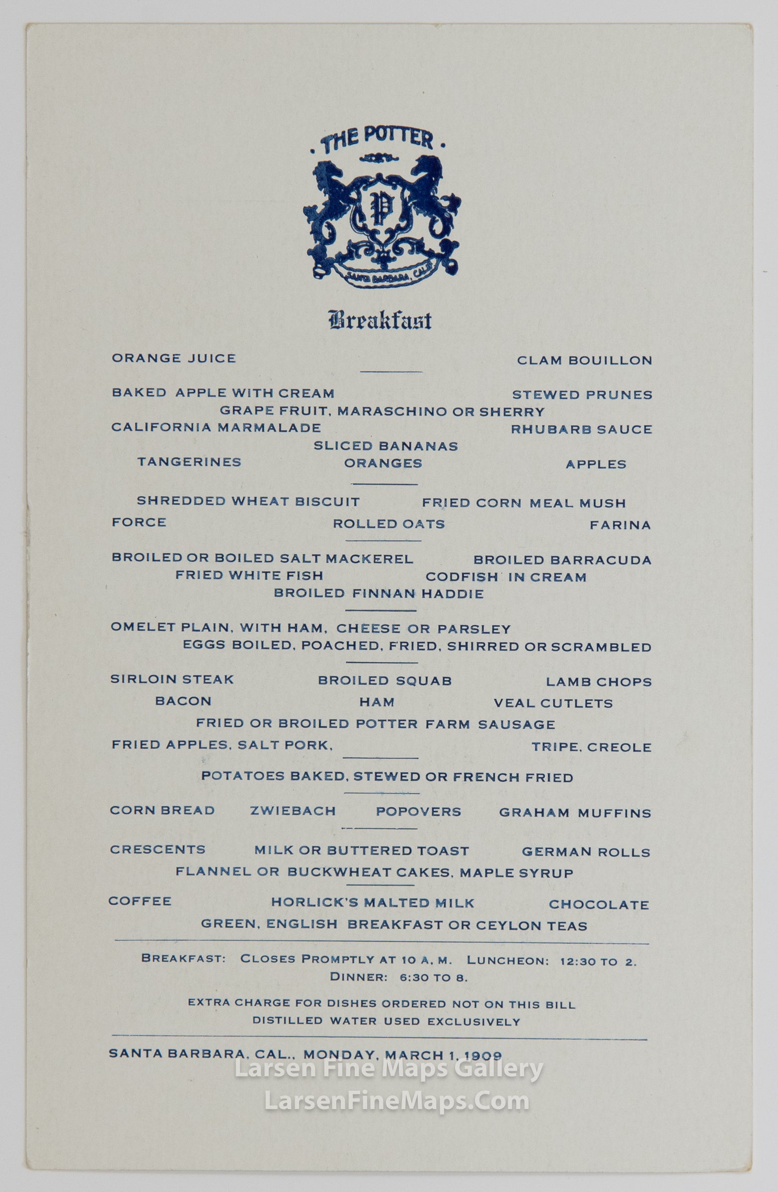 The Potter, Santa Barbara California, Hotel, Milo M. Potter, Manager, example-21