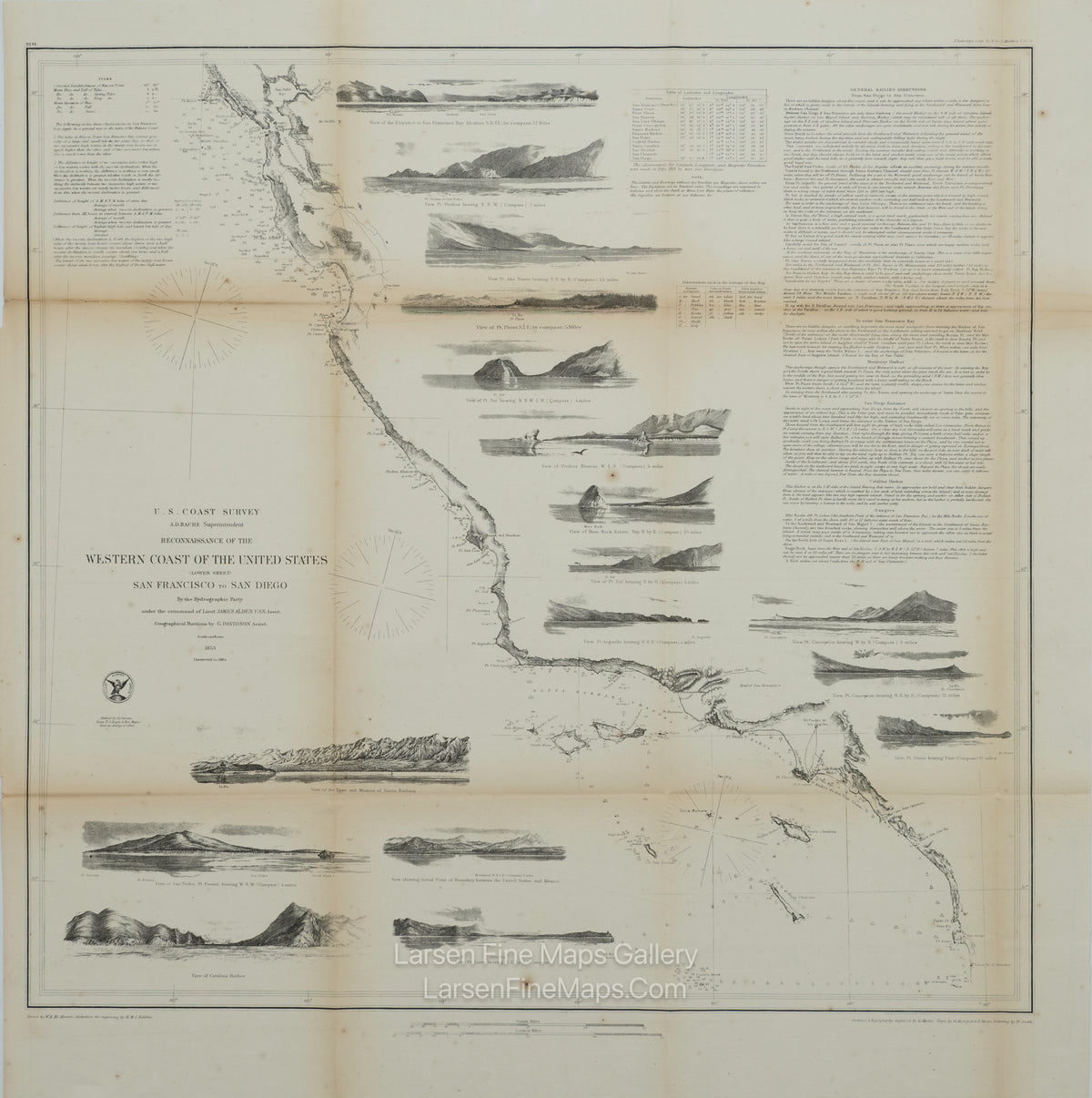 Reconnaissance of the Western Coast of The United States, 3-Sheet Set Complete