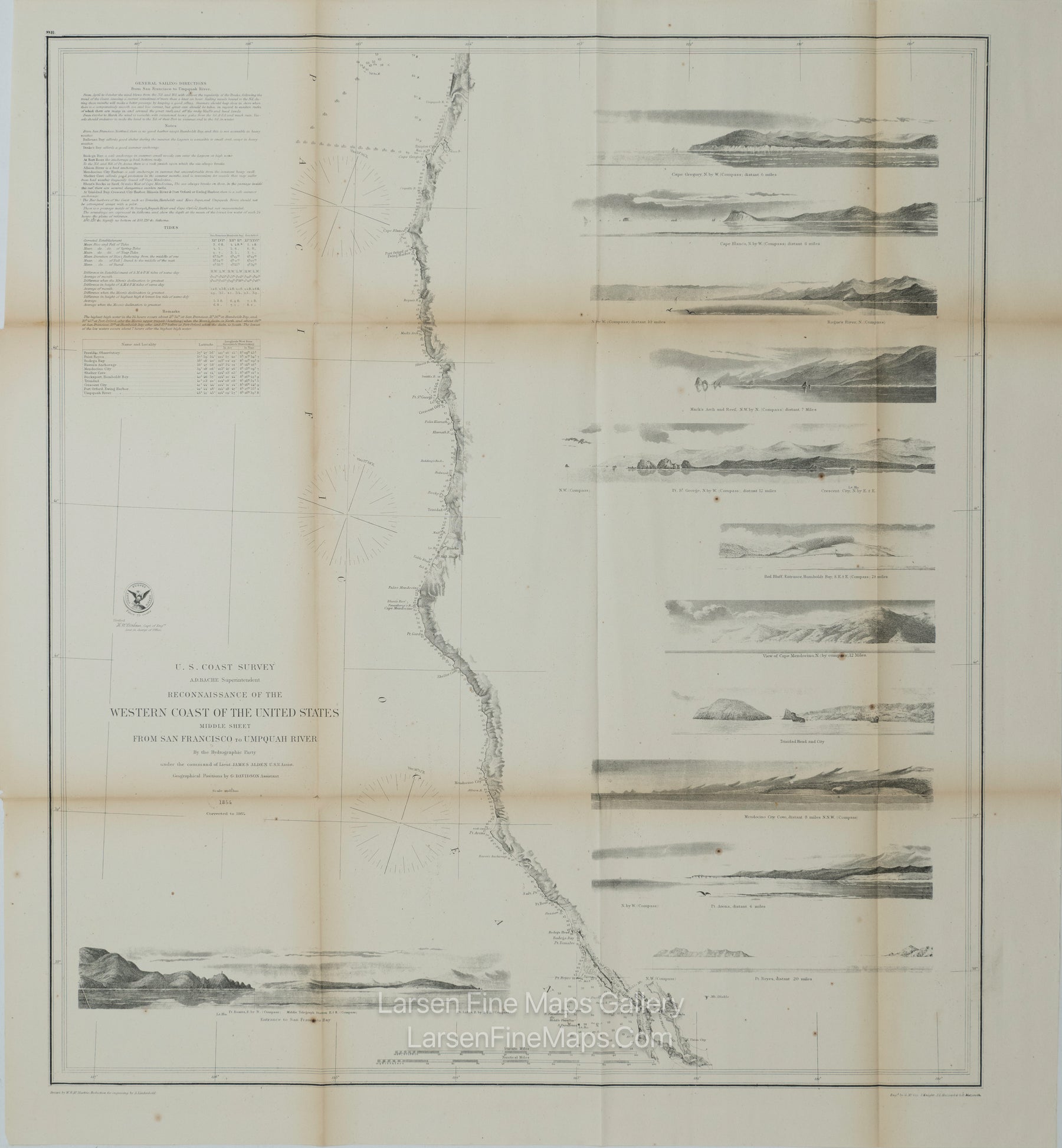 Reconnaissance of the Western Coast of The United States, 3-Sheet Set Complete