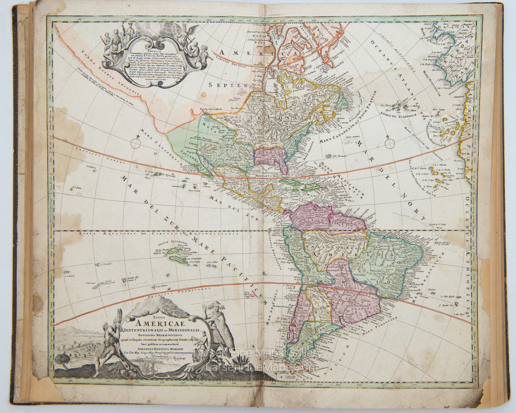 Totius Americae Septentrionalis et Meridionalis - The Americas, North and South America - Homann Atlas