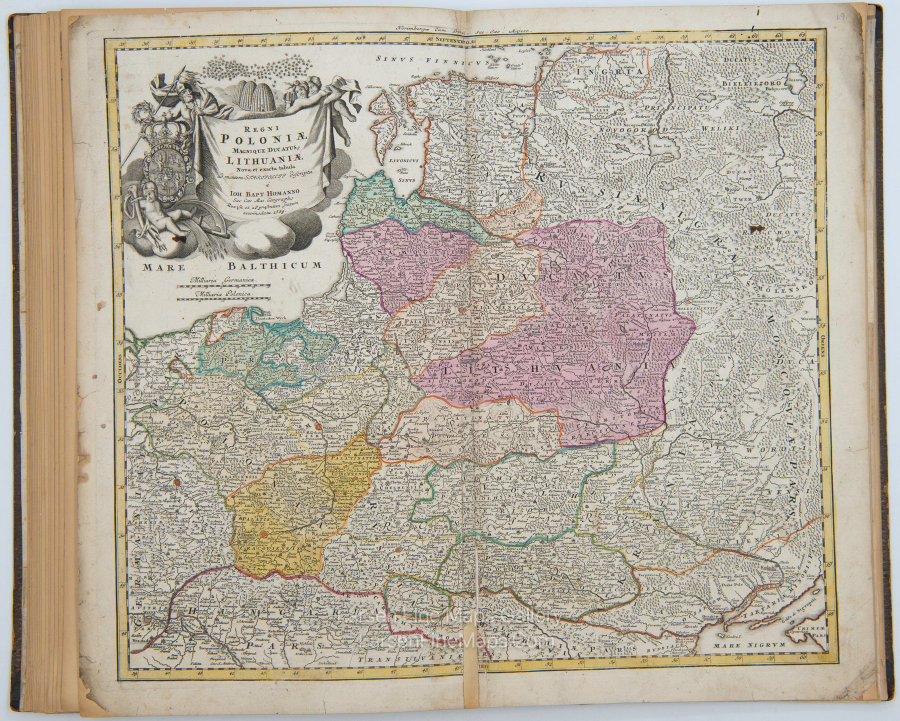 Regni Poloniae Magnique Ducatus, Lithuaniae - Poland, Lithuania, Lativa, Estonia and a portion of Russia and the Ukraine - Homann Atlas